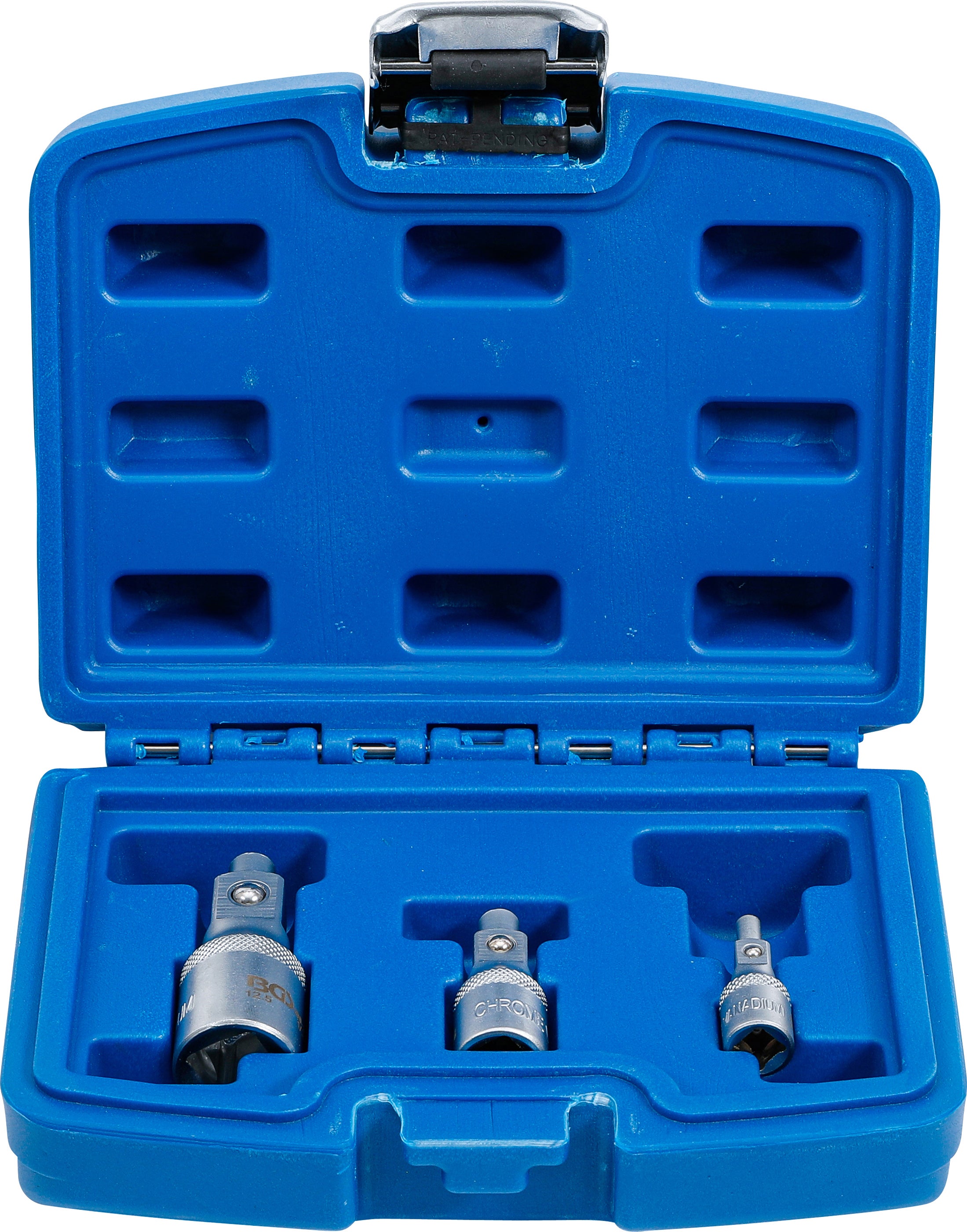 BGS Zestaw przedłużający z uchwytem magnetycznym 6,3 mm (1/4") / 10 mm (3/8") / 12,5 mm (1/2") 3 szt. - 198