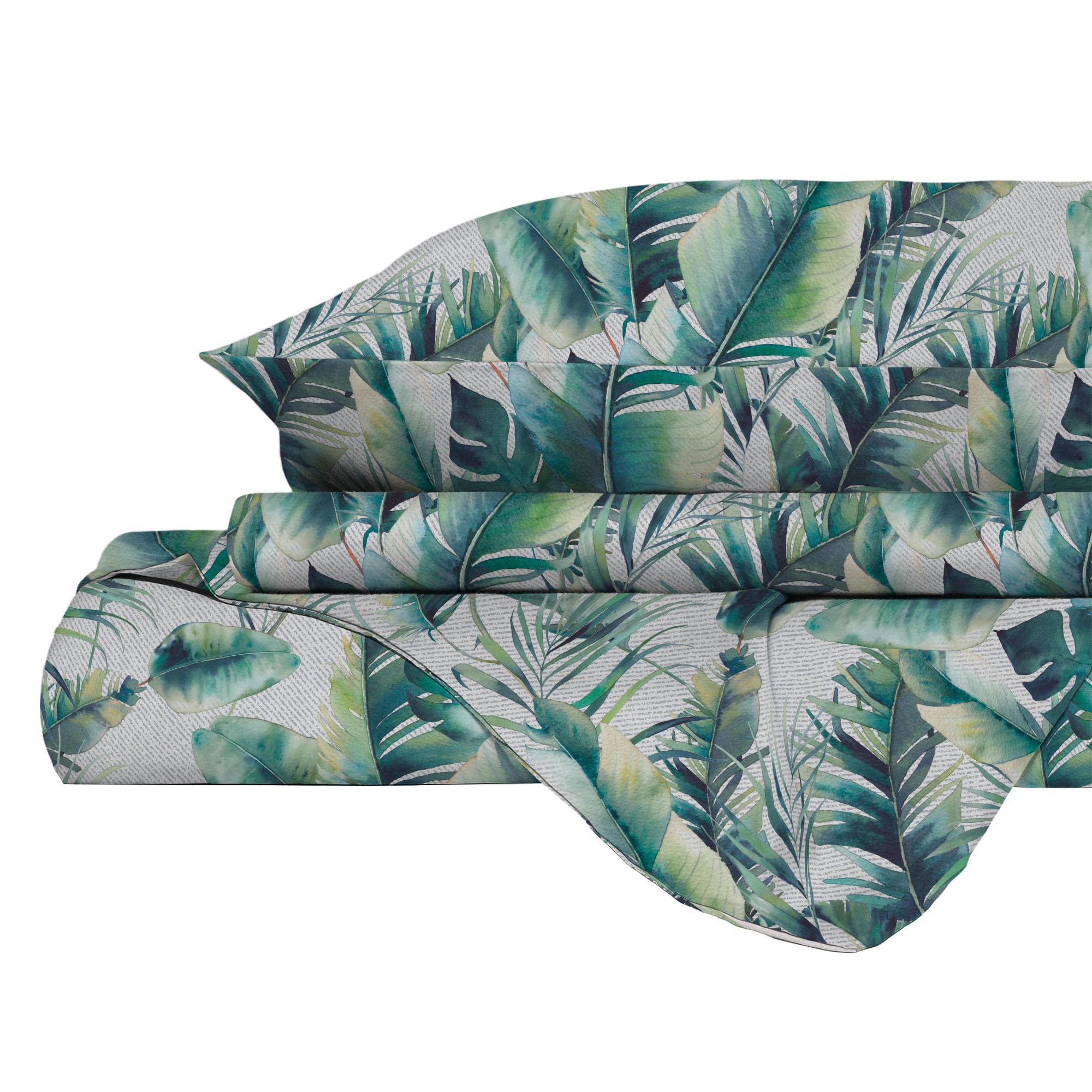 Italian Bed Linen DAFNE Parure Copripiumino stampato, microfibra, Maui, Singolo - 3