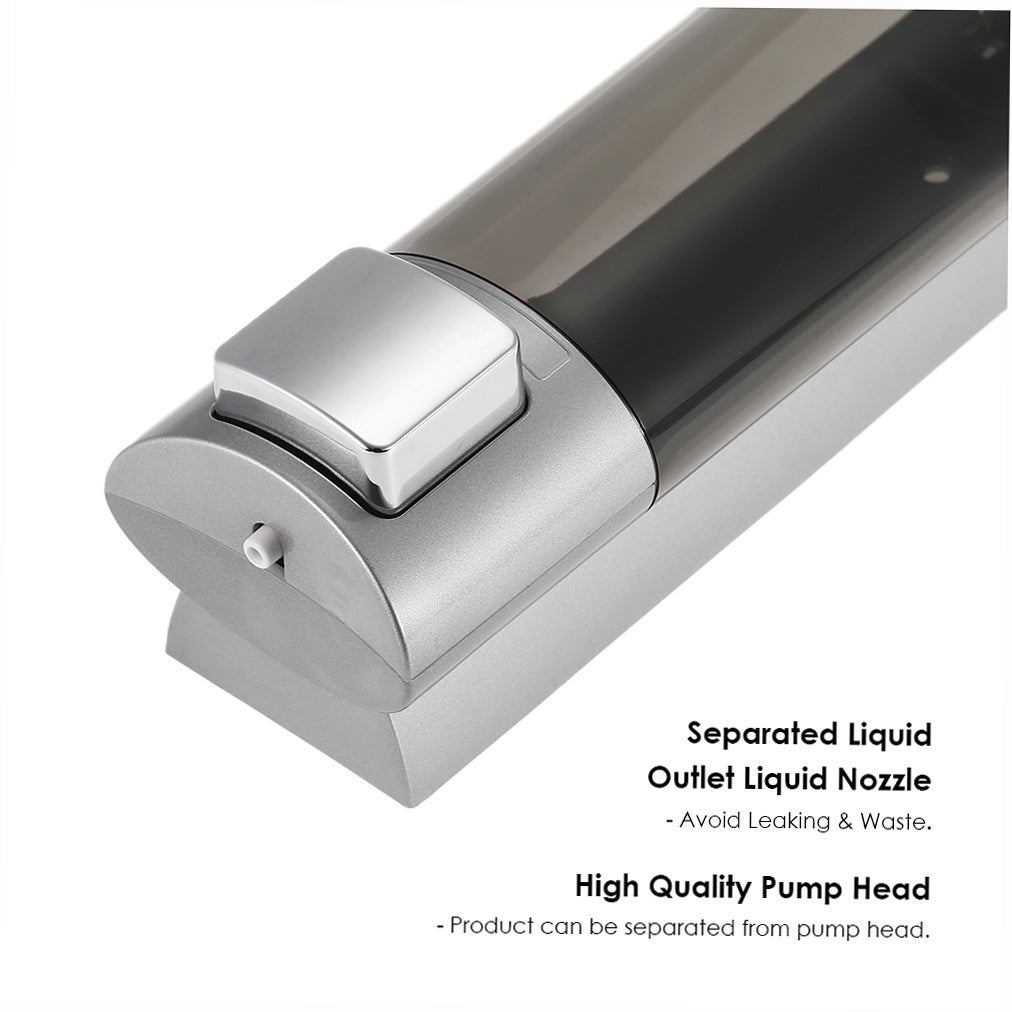 Dispenser manuale di sapone per le mani con nastro biadesivo in schiuma, montaggio a parete, shampoo liquido, gel doccia, detergente, lozione 200 ml - 5