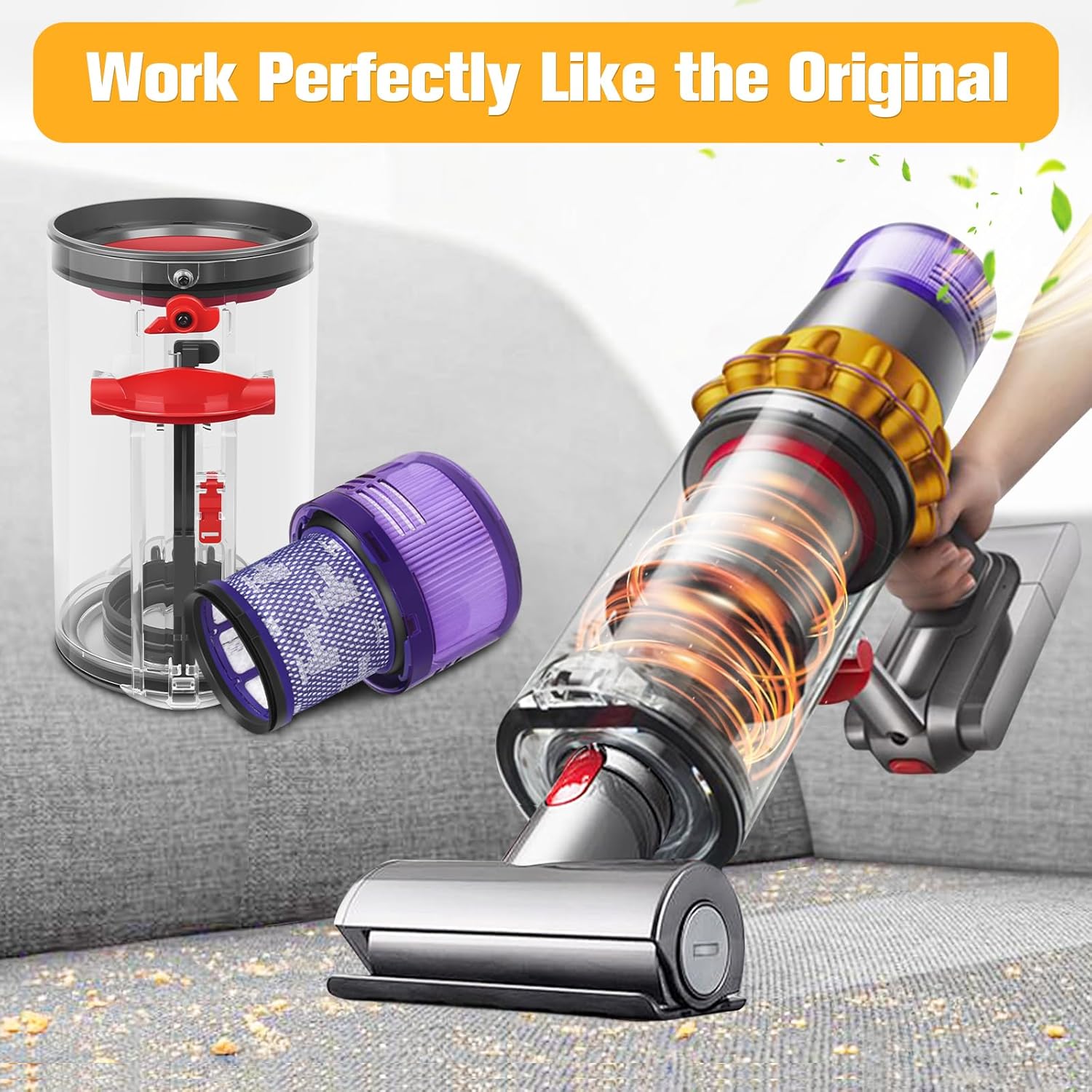 Poubelle Collecteur Réservoir pour Dyson V11 V15 SV14 SV17 Filtre Bac à Poussière Cuve Pièces Détachées Accessoires Conteneur Filtrante Rechange - 4