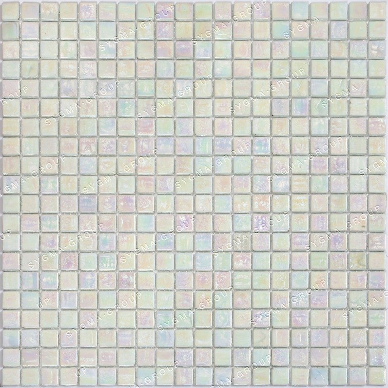 Mosaïque Verre Blanc Irisé pour Crédence Cuisine et Douche - Sygma Group