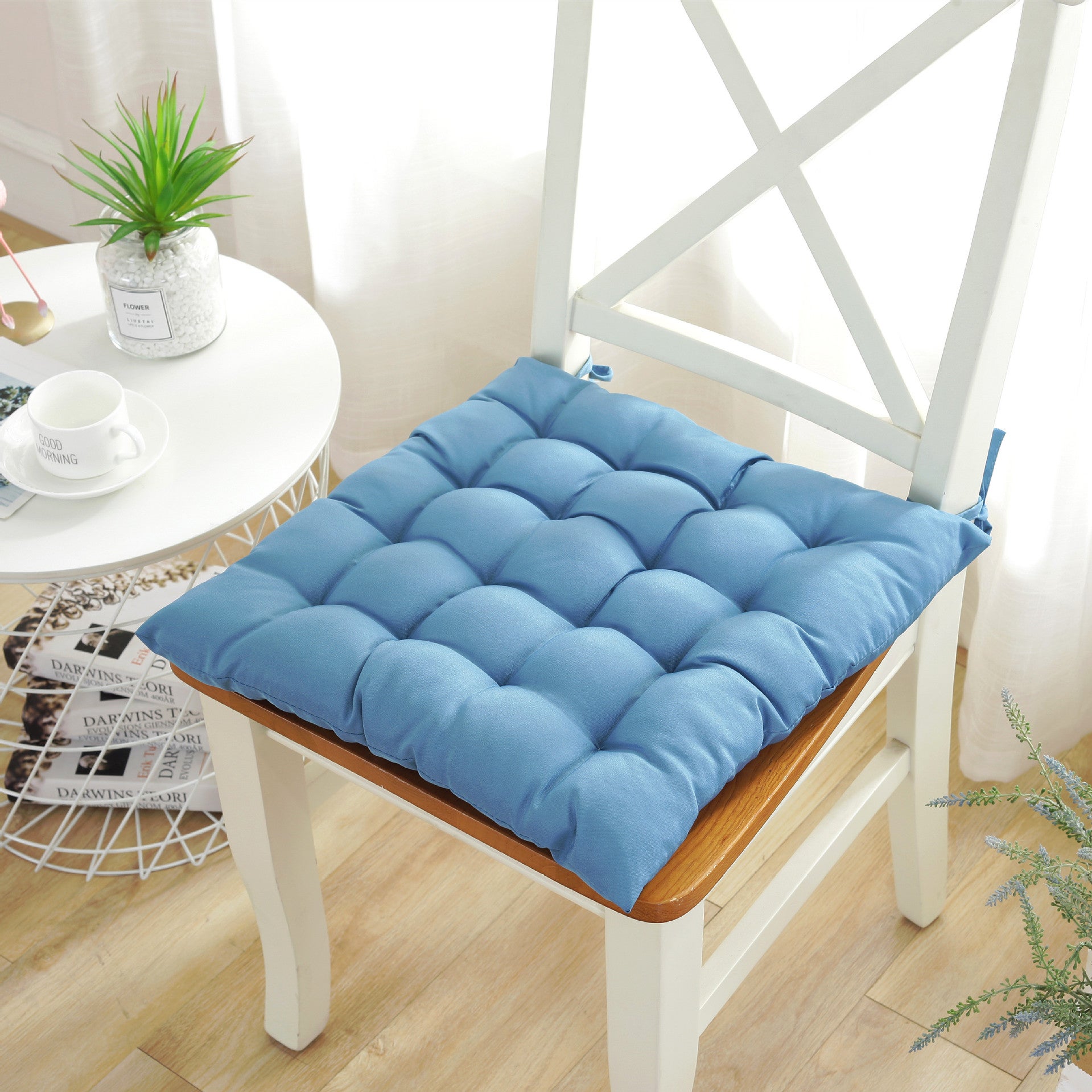 Coussins de chaise 45x45 cm, lot de 4, coussins épais Oxford, bleu - 3