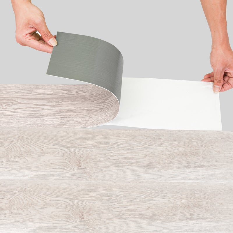 Tablas de pvc autoadhesivas,caja de 42 tablas de vinilo autoadhesivas,roble blanco, aprox.6m²