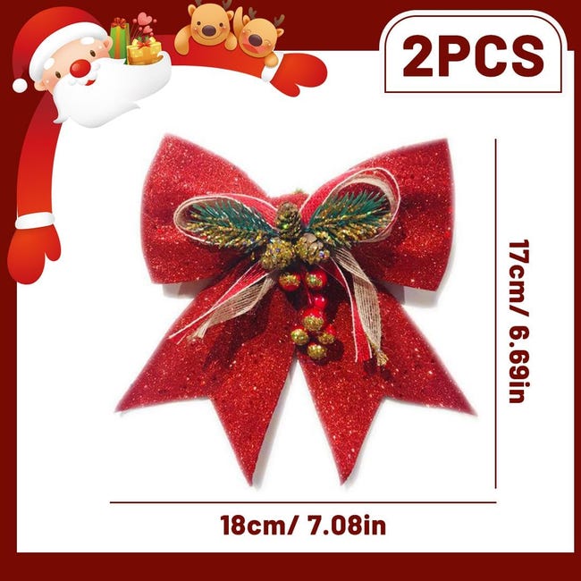 Fiocchi per albero di Natale, 12 pezzi, fiocchi di Natale, fiocchi di Natale, fiocchi di Natale, fiocchi rossi, fiocchi per albero di Natale (rosso Fiocchi per albero di Natale, 12 pezzi, fiocchi di Natale, fiocchi di Natale, fiocchi di Natale, fiocchi rossi, fiocchi per albero di Natale (rosso