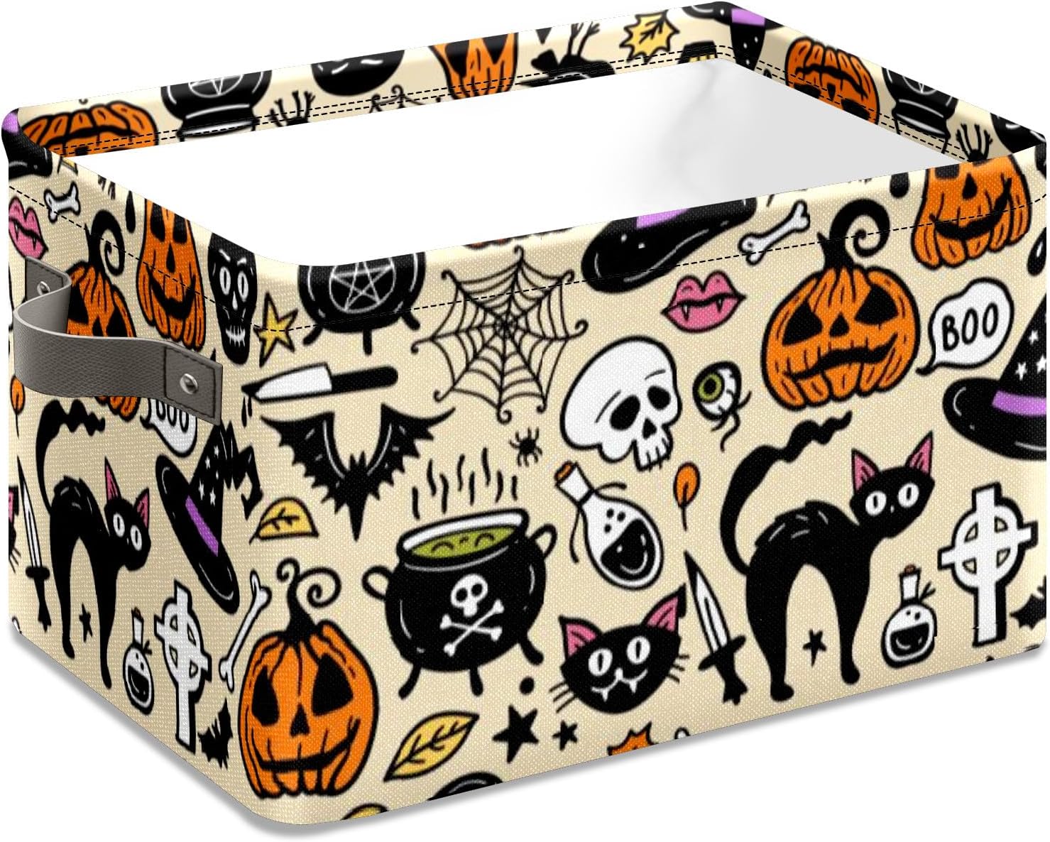 Kosz fantomowy na Halloween z uchwytem – dziwny kosz, duży zwinnie składany rack na pudełki do magazynowania, zabawki do biura domowego