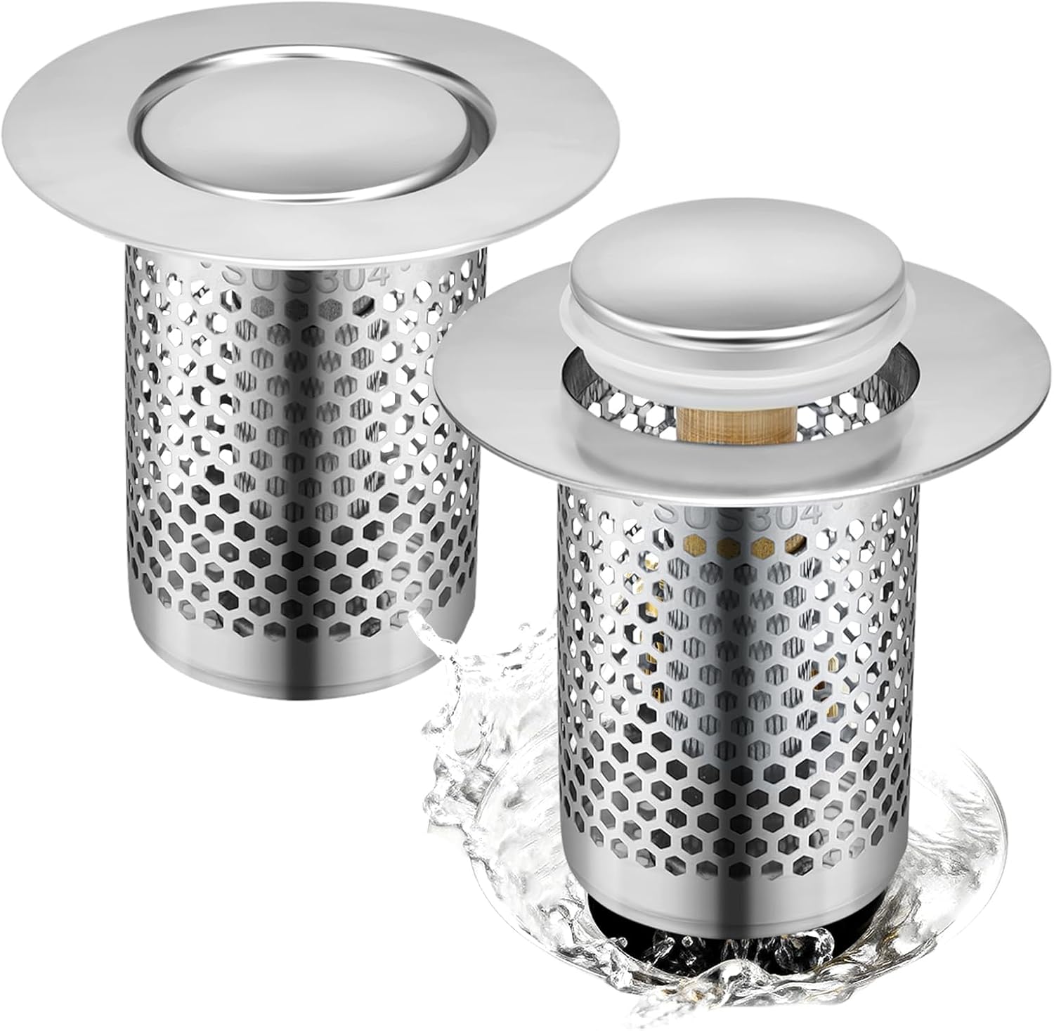 Bouchon Anti-Cheveux Pour Évier - Filtre Lavabo - Diamètre 33-35 Mm - Laiton - Pour Cuisine & Salle De Bain