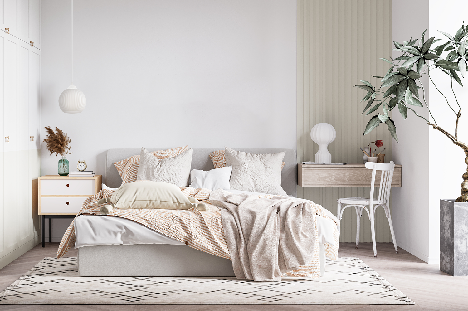 Lampa sufitowa wisząca Riffle loft 1xE27 klosz kula biała Light Home LH - 4