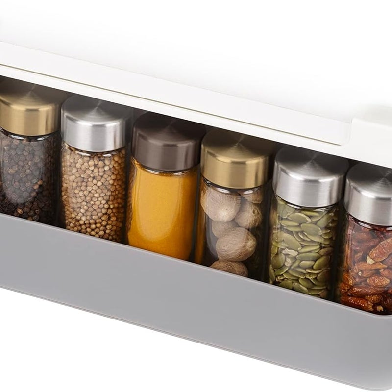 Organizer na przyprawy kuchenne, pod półkę, szary