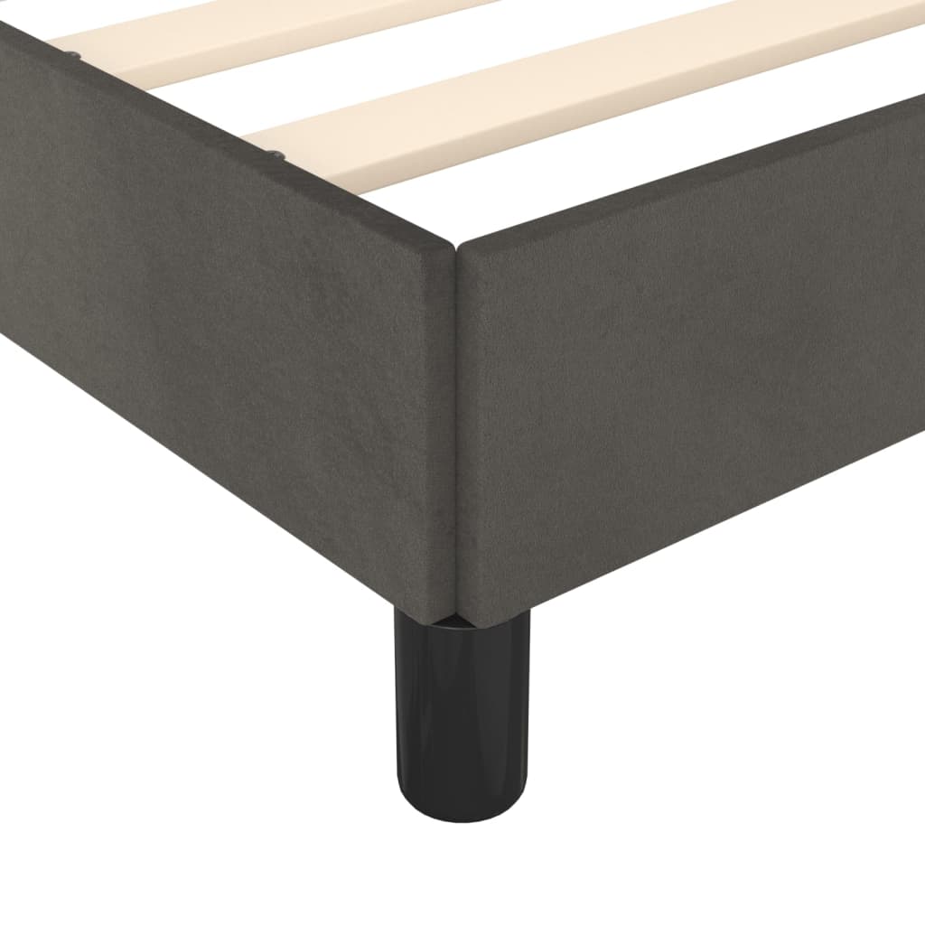Cadre de lit sans matelas gris foncé 200x200 cm velours — COMFORTXL - 7