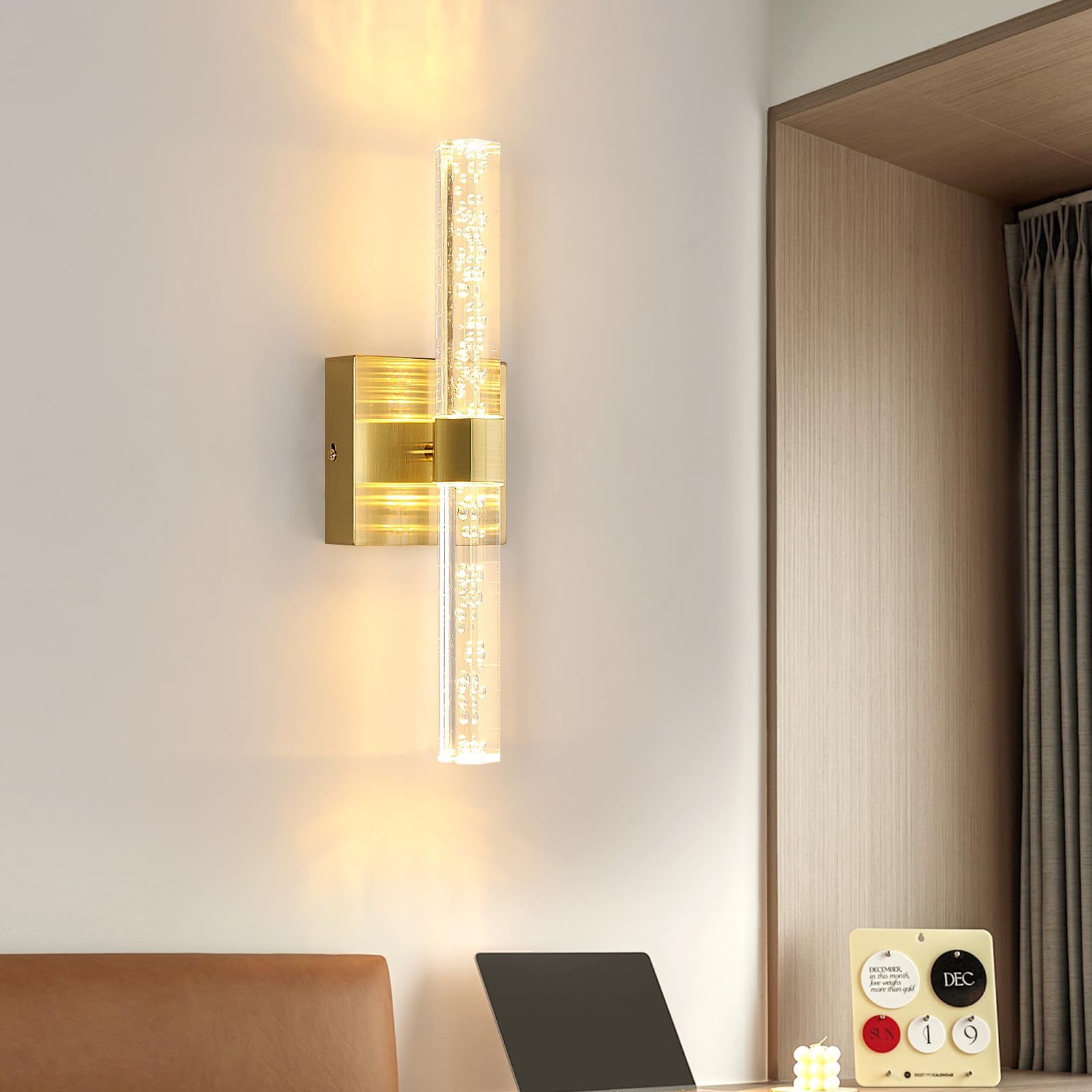 Candeeiro de Parede LED Interior Lâmpada de Parede Rotativa Dourado ...