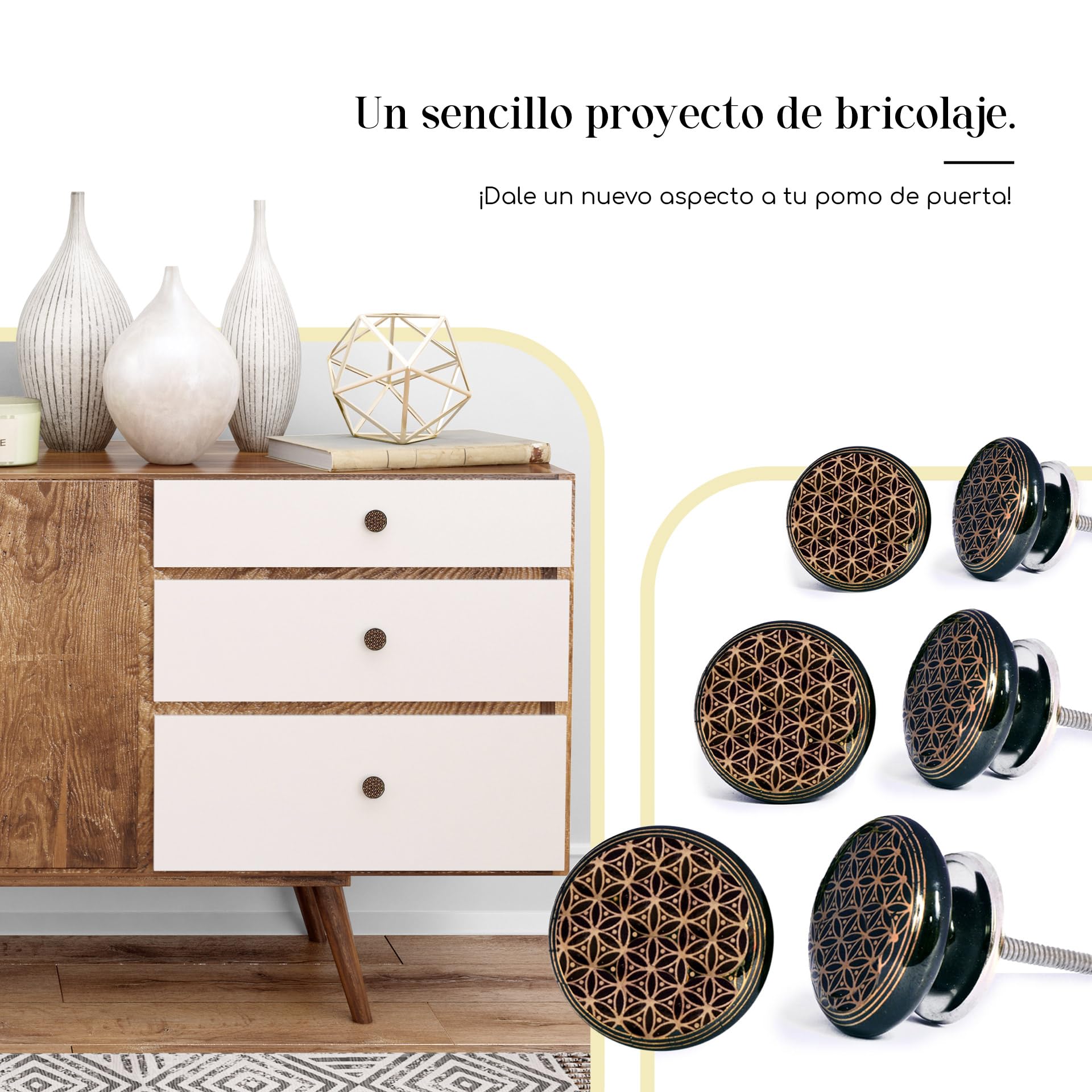 Jaune - Boutons De Commode En Céramique Colorés, étoile De Mer, Tiroir