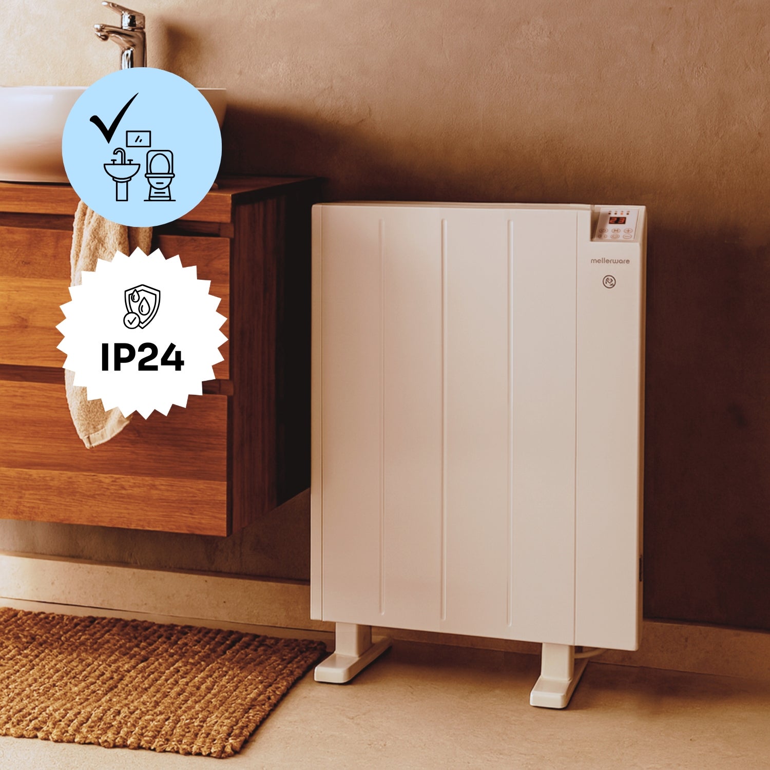 Radiador Eléctrico WIFI Mellerware Comfy! - 600W |Programable 3 Modos | Temp. Ajustable APP | Temporizador | 10m2 - 6