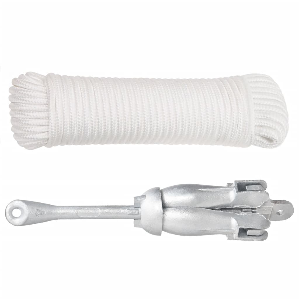 Ancre Pliante Bateau Fonte Galvanisée - Kit Avec Corde 10m, Bouée, Sac - Kayak, SUP