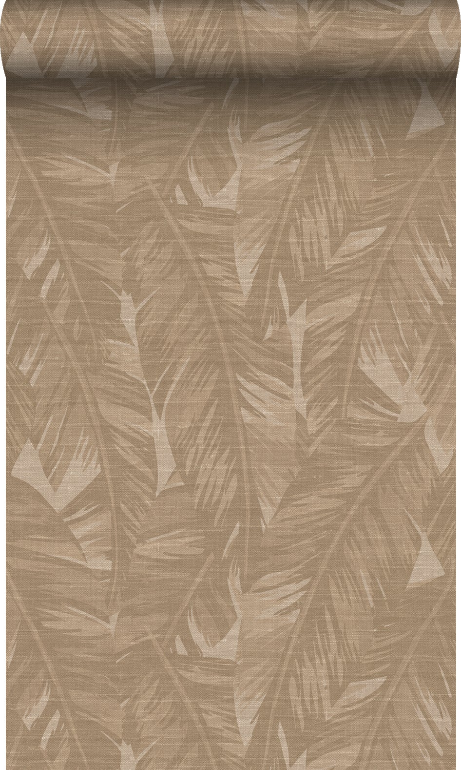 Tapeta flizelinowa z ekoteksturą liście bananowca beżowo-brązowym - 50 x 900 cm - ORIGIN