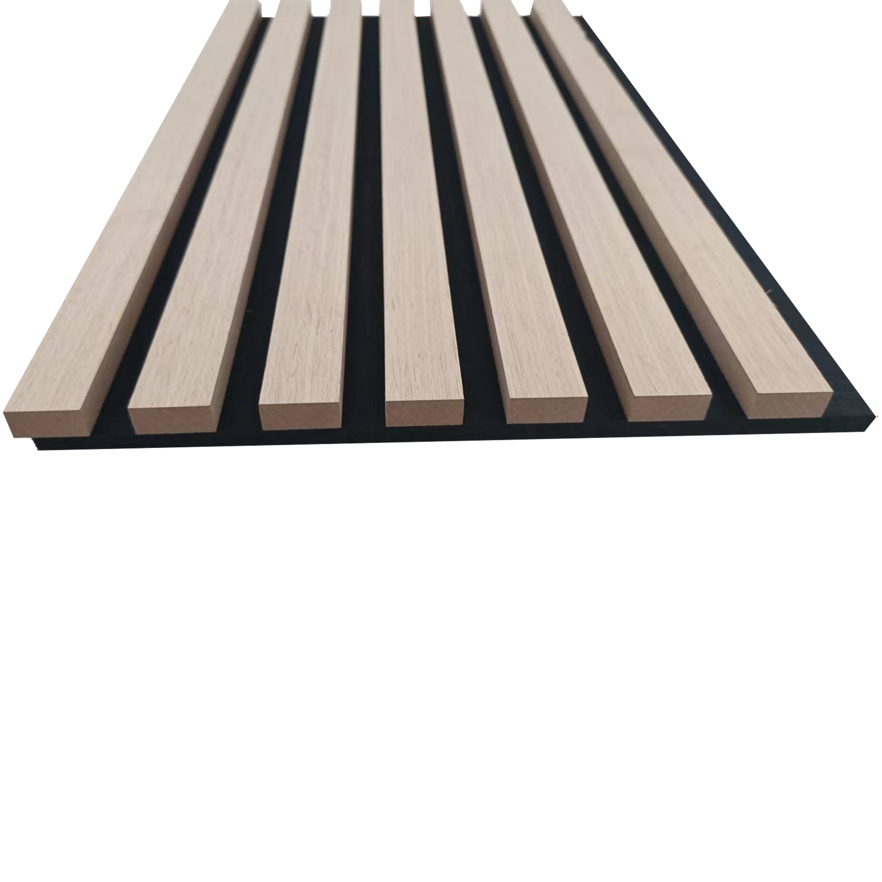 Lot de 3 - 260 x 30cm - Chêne naturel - Ep. 21mm - Panneaux muraux acoustiques, feutrine noire - 3