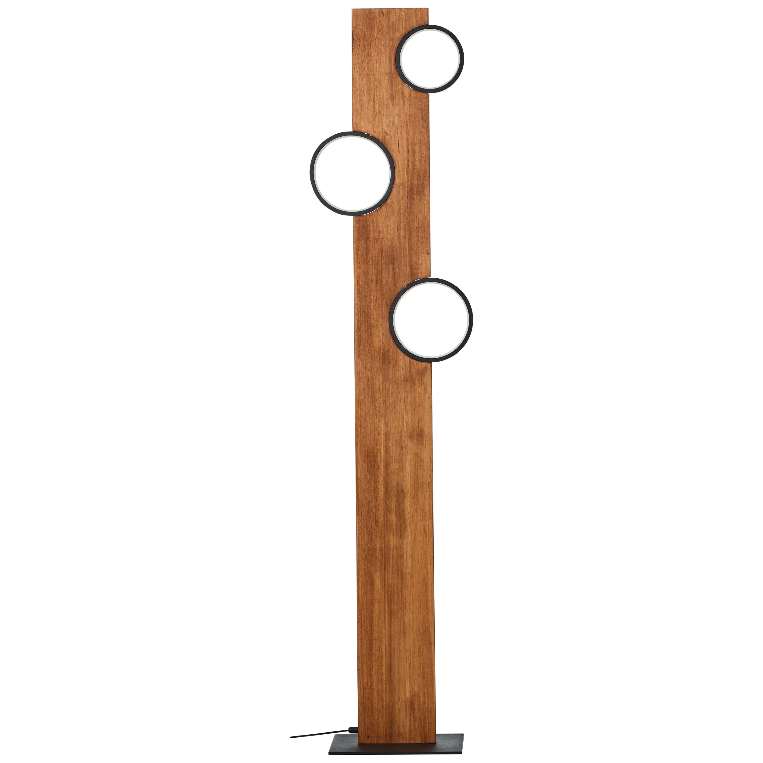 Brilliant Lamp Cheesy 140cm lampa podłogowa LED matowa czarna/brązowa drewno 20W zintegrowana dioda LED - 2