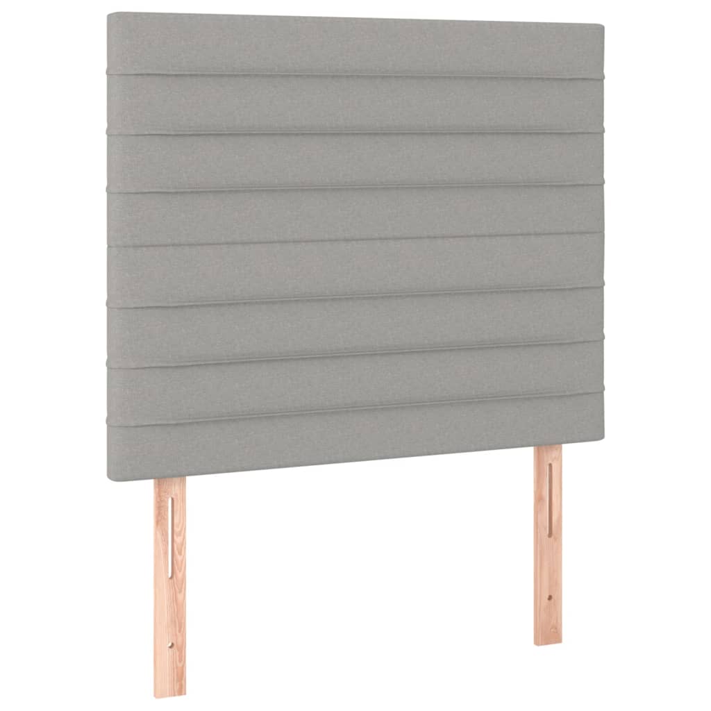 Cadre de lit sans matelas gris clair 120 x 200 cm tissu - 9