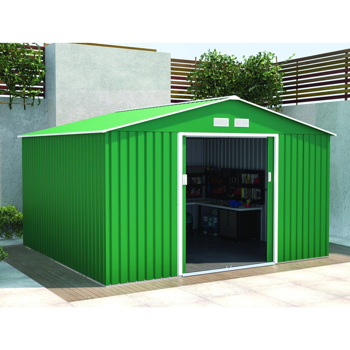 Capanno Da Giardino In Lamiera - Casetta Attrezzi Antracite, 87x98x159 Cm, Acciaio Zincato, Senza Pavimento - Foto 2