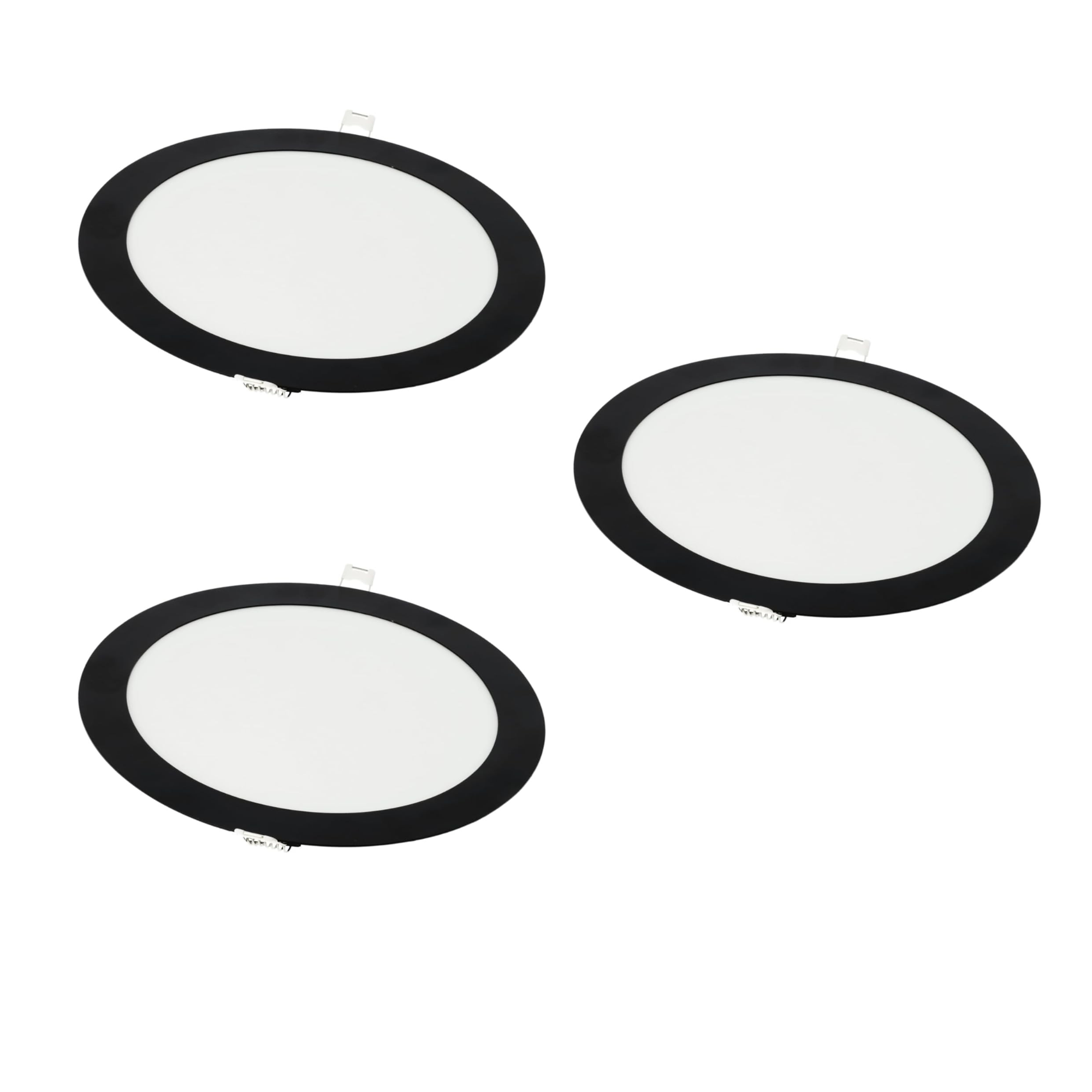 Opakowanie x3 Downlight led 18w Cool White 6000k okrągła wpuszczana czarna ramka