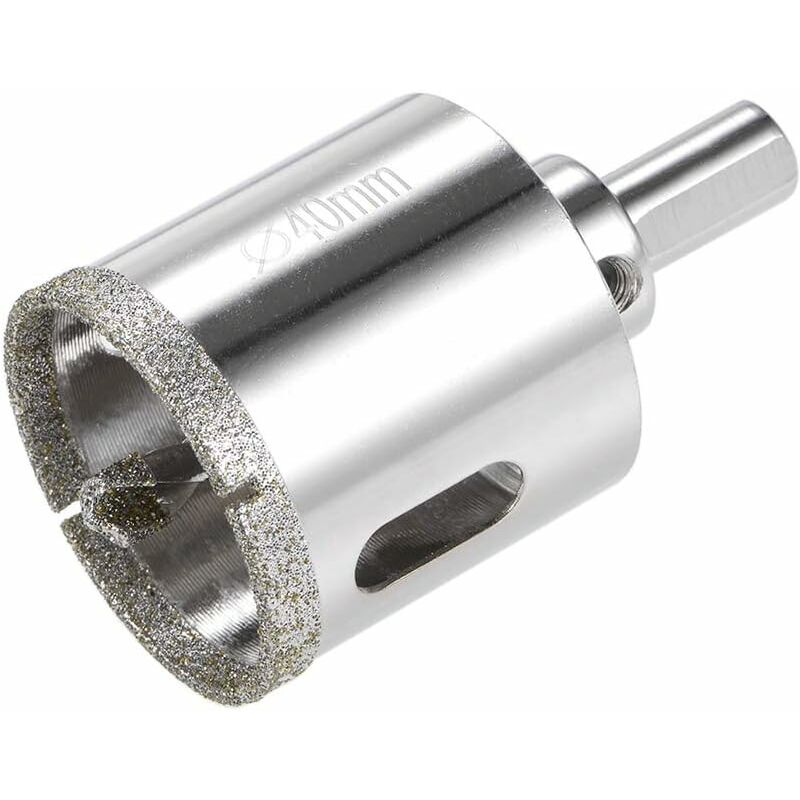 Diamentowe wiertło koronowe do szkła z wiertłem prowadzącym do szkła, ceramiki, płytek, 40 mm