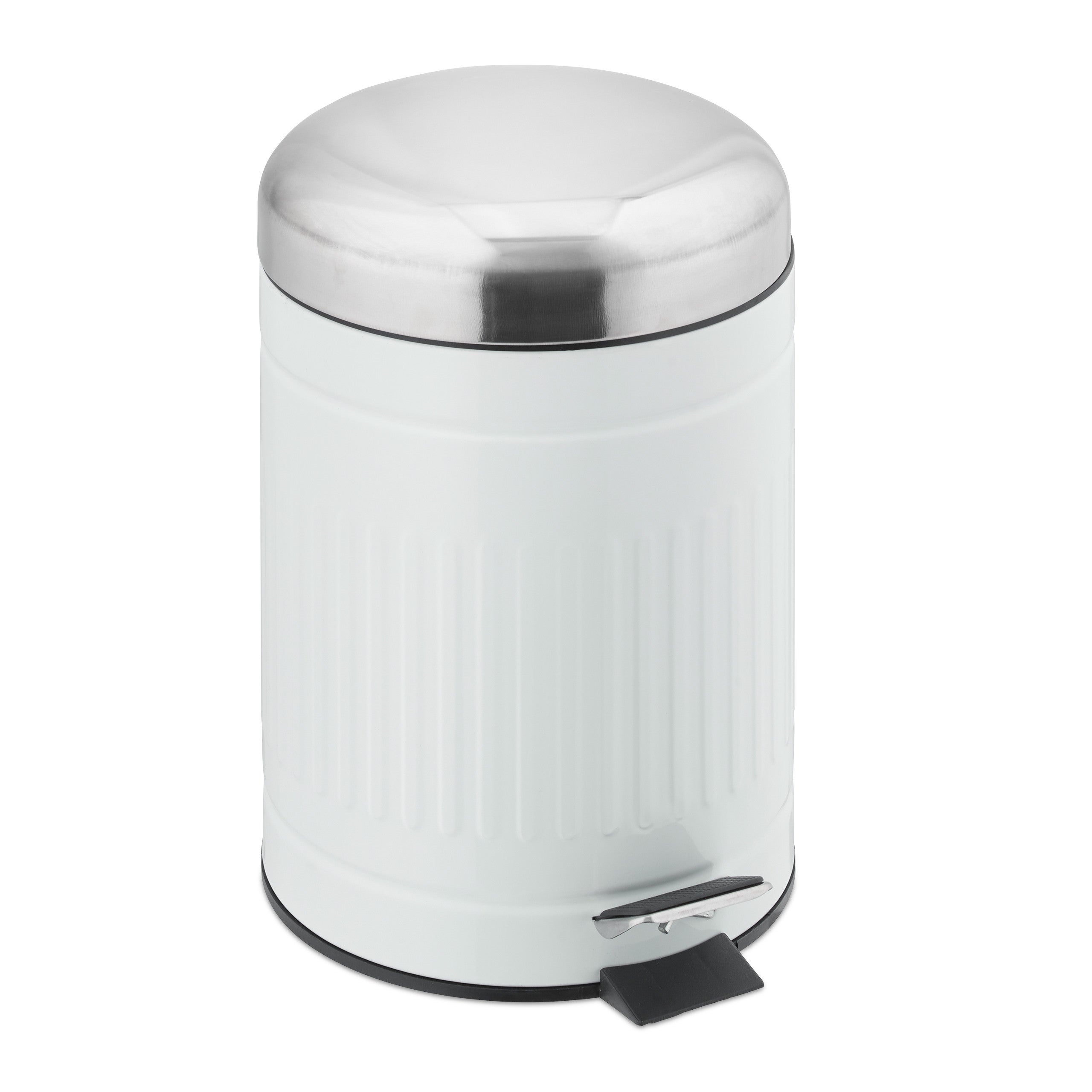 Poubelle de salle de bain, 3L, couvercle en bambou, compartiment