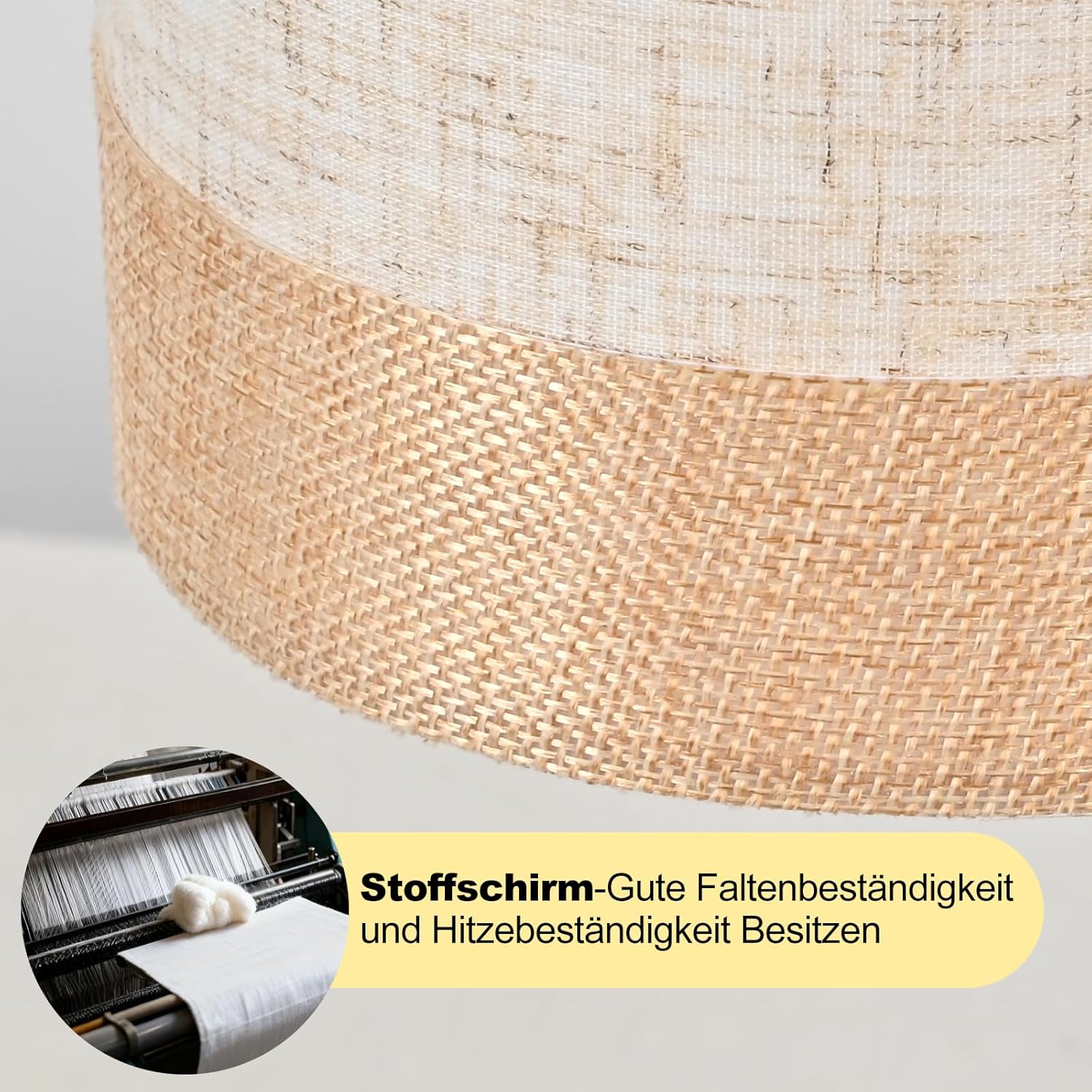 Nettlife Lampa Stołowa Vintage Czarna E14, Tkanina, Rustykalna Lampka Nocna do Sypialni Salonu (Brak żarówki) - 7
