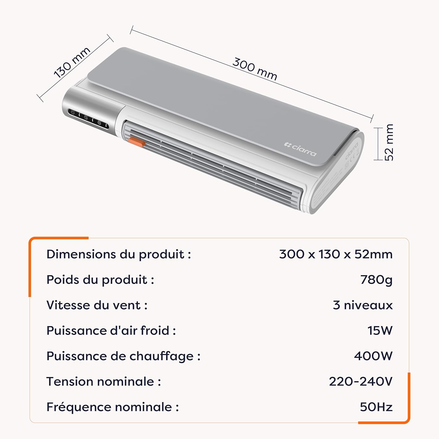 Dodatkowe ogrzewanie, grzejnik wentylatorowy do łazienki, 400W, funkcja 3 w 1, 3 poziomy ogrzewania, 6-godzinny timer, ochrona przed przegrzaniem