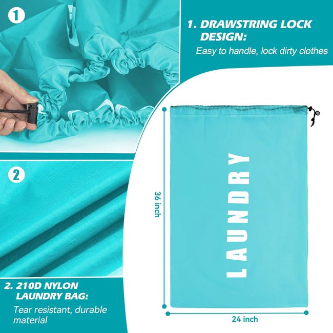 Lot 3 Sacs à Linge Sale Voyage Pliable 61×91 Cm – Grand Format Oxford Avec Cordon, Camping & Randonnée