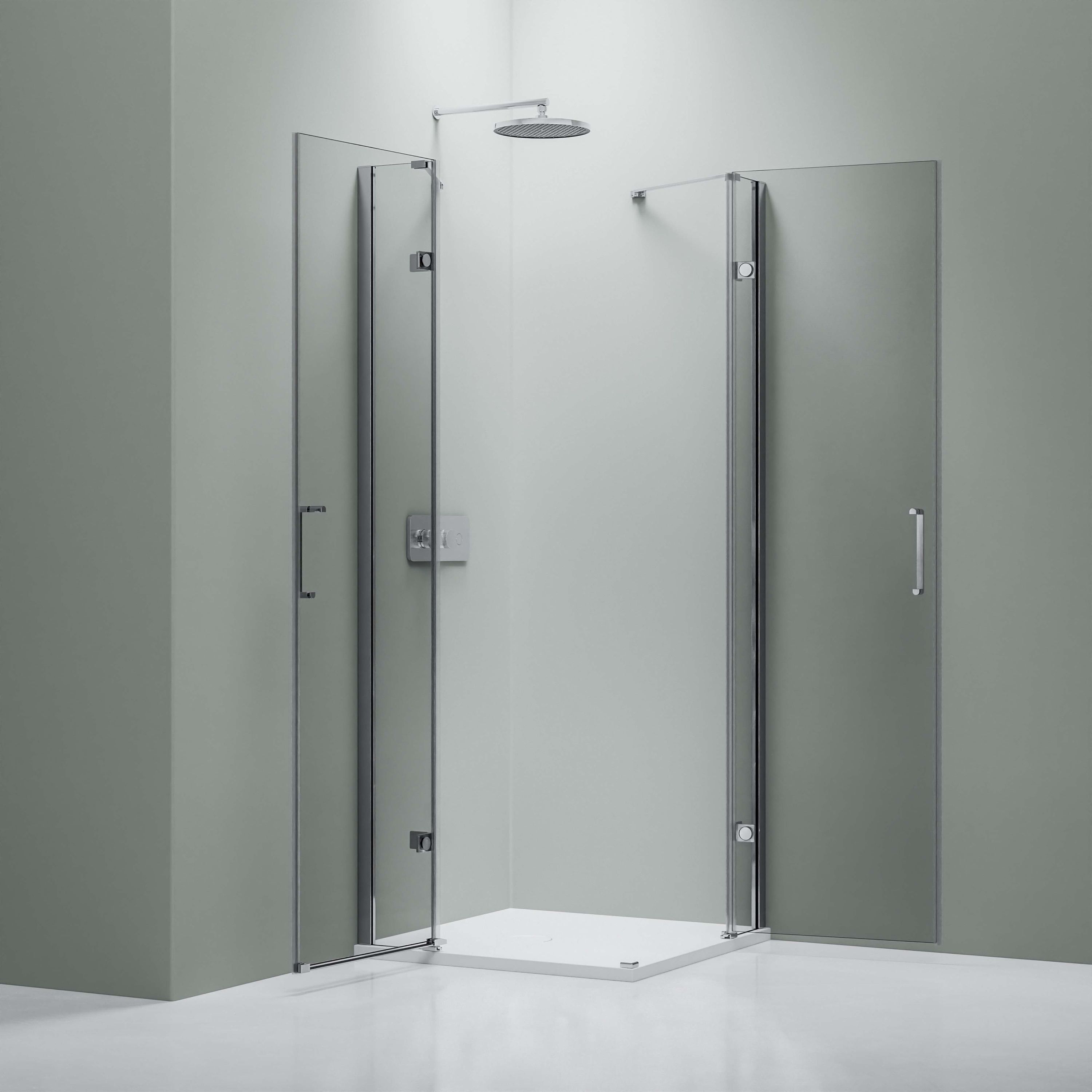 Bernstein Kabina prysznicowa narożna NT407 szkło ESG 8mm drzwi uchylne - 120x120 cm