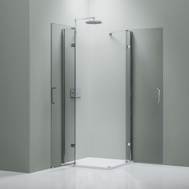 CABINA DE DUCHA DE QUINA CORREDERA ANTICAL 6MM CON PERFILERIA NEGRA – Aica Sanitarios Paña--Spain