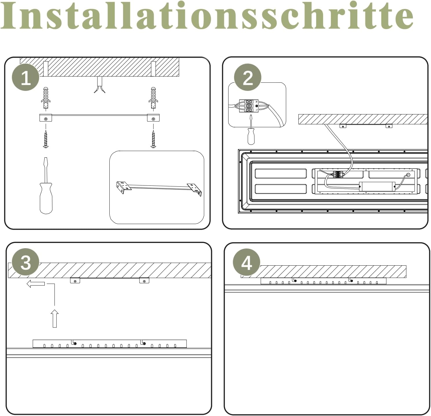 Nettlife Panneau lumineux LED pour plafond, plafonnier plat, panneau rectangulaire , intensité variable, noir, 24 W, 100 x 25 cm, avec télécommande - 8