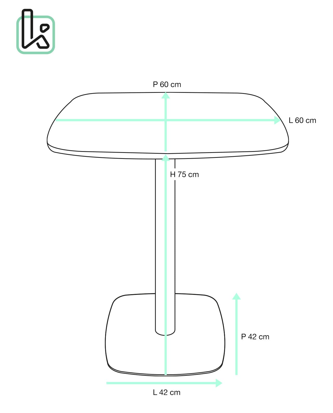 Table Bistrot 60 x 60 cm, Hauteur 75 cm, Plateau Bois et Pied Métal SILA Noir Bois - 5