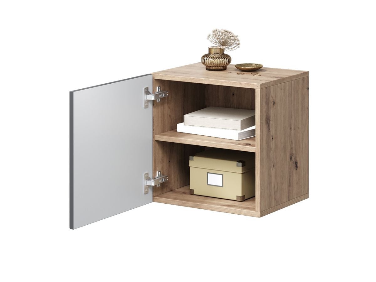 Table de chevet 1 porte ALICE BOBOCHIC Gris foncé | Leroy Merlin