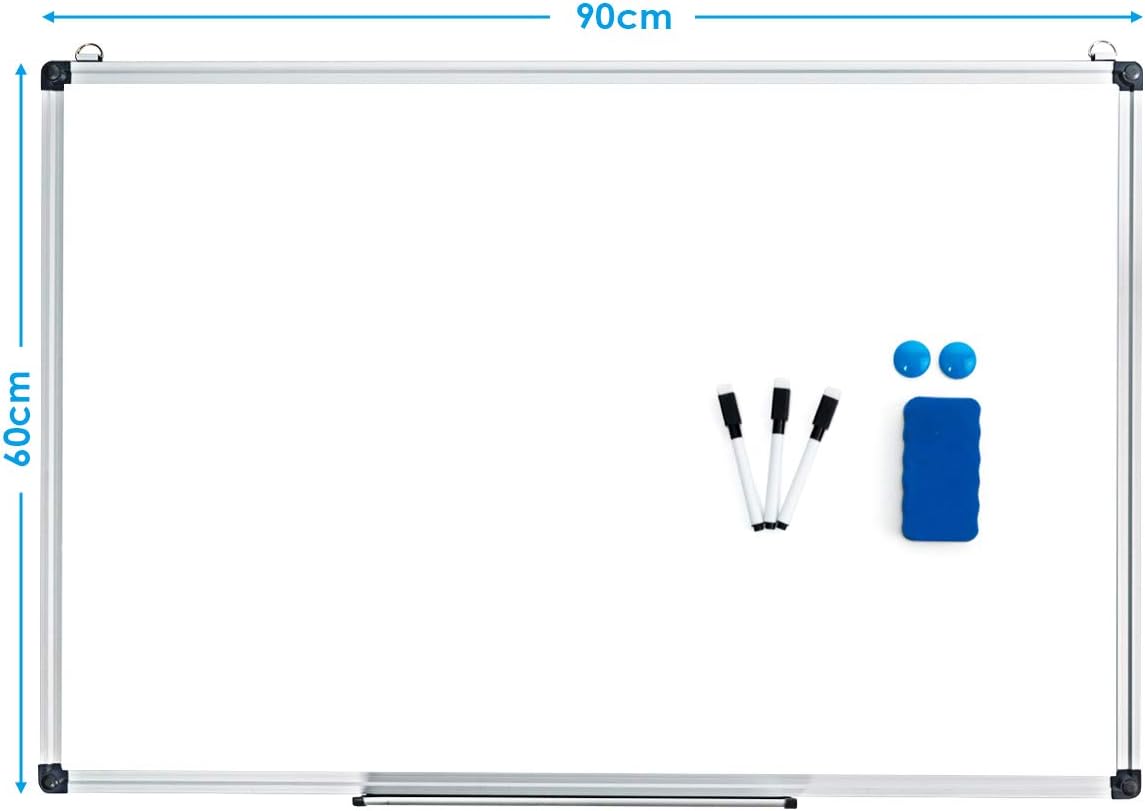 Tableau Blanc Effaçable Surface Magnétique avec Cadre ,3 Stylos et Effaçable à Sec 90*60CM - 4