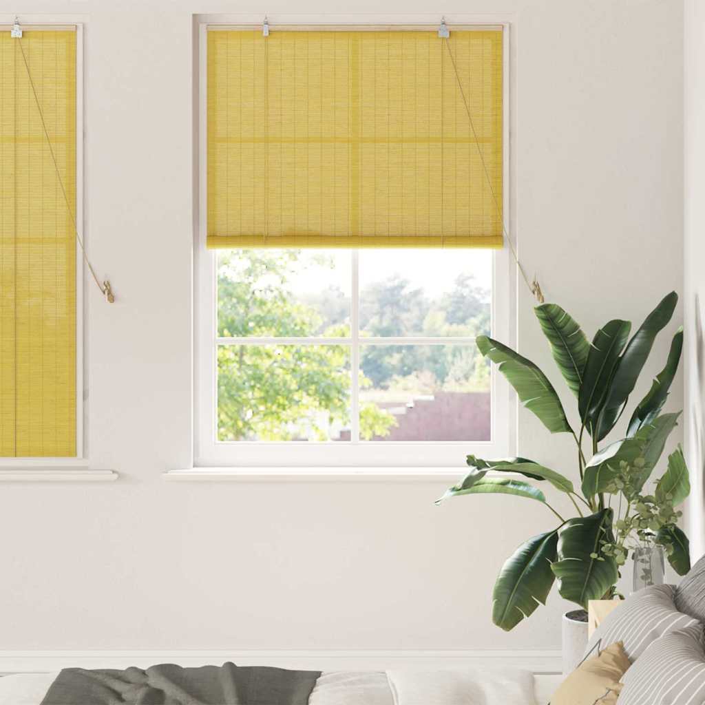 Bamboo Roleta żółty 120 x 160 cm Bambus vidaXL