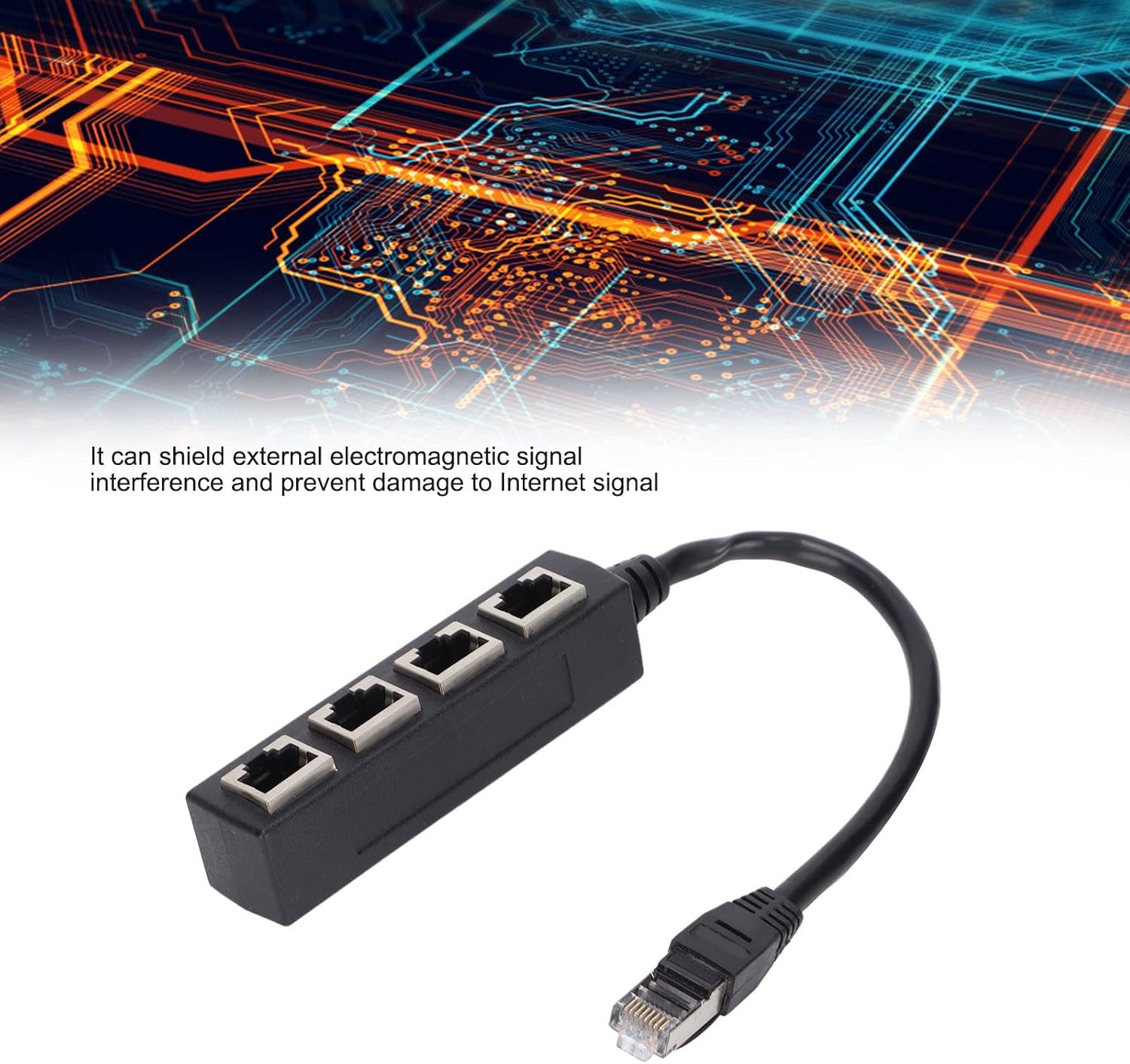 Adaptateur Répartiteur RJ45, Répartiteur Ethernet 1 à 4 Adaptateur Réseau Répartiteur LAN Cat 7 Câble Adaptateur de Connecteur de Prise Ethernet - 3