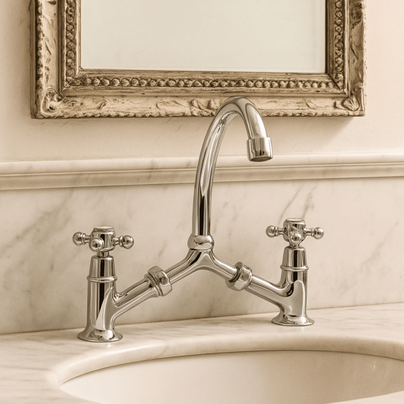 Mezclador Monomando De Lavabo Con Caño Alto Para Desagüe Clic-clac