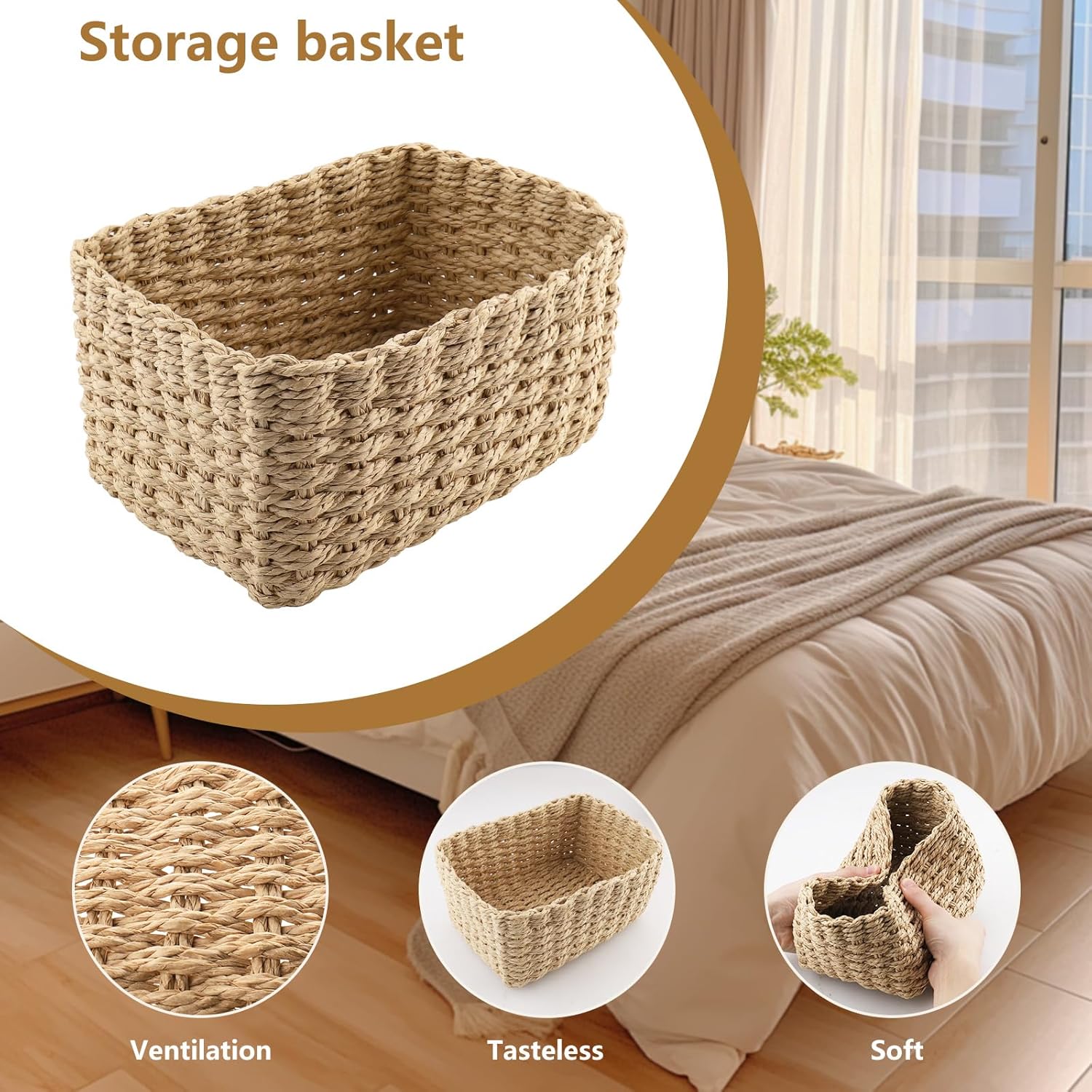 Paniers de rangement, lot de 4 paniers de rangement empilables pour jouets de bébé, cosmétiques, parfait pour la salle de bain, la cuisine - 2