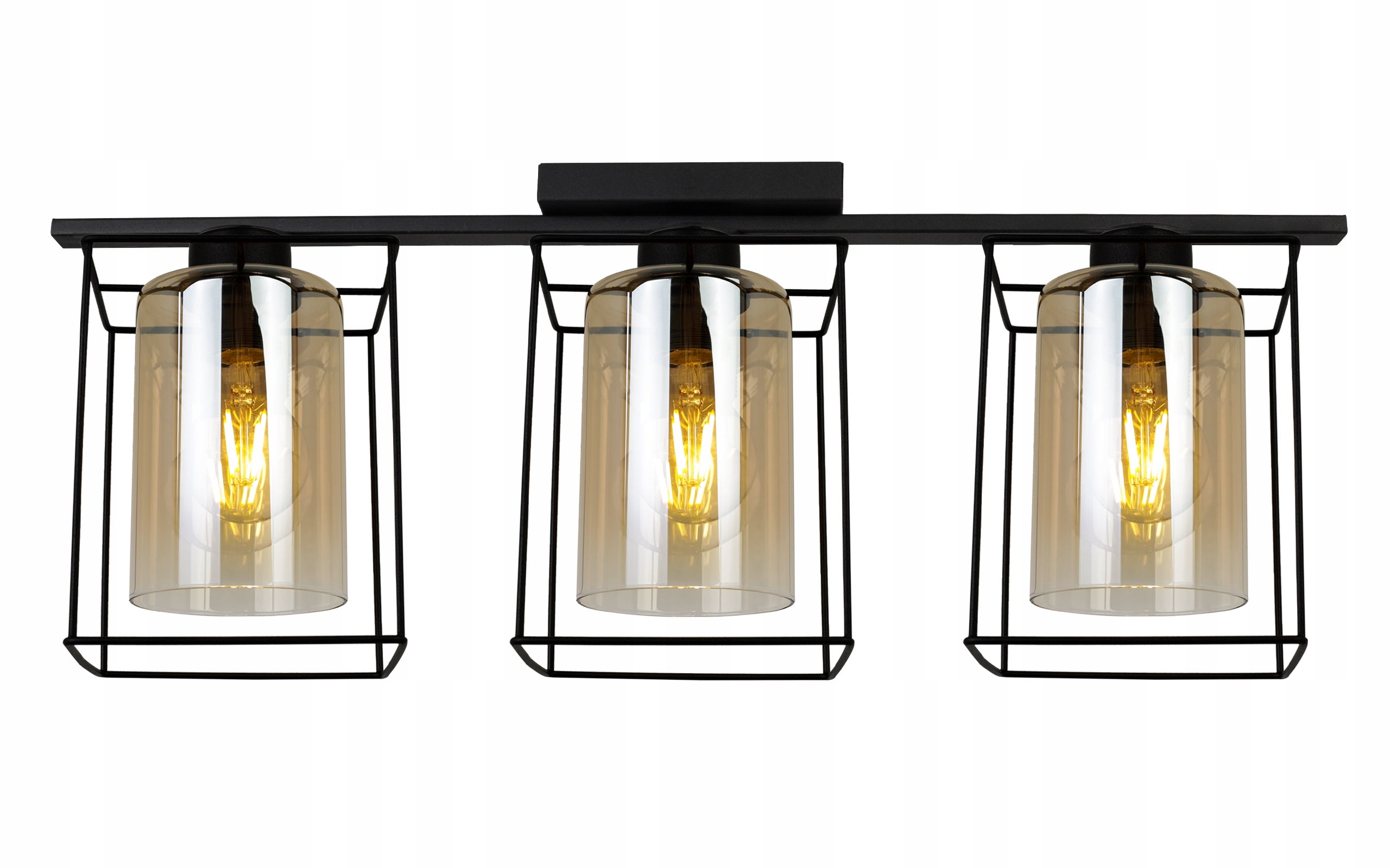 Lampa sufitowa wisząca modern 3xE27 klosz owalny miodowy Light Home LH