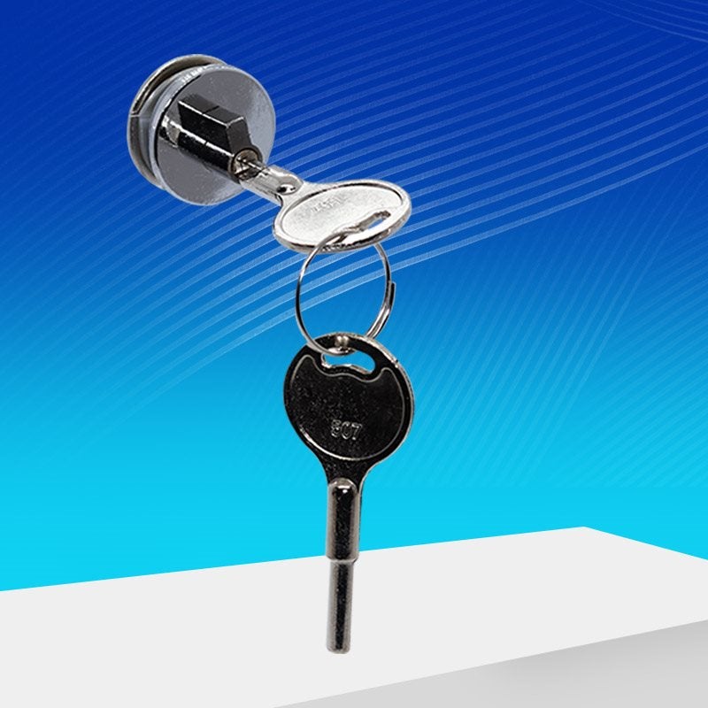 Serratura Rotonda Per Vetro - Per Porte Scorrevoli, Armadi, Vetrine, Con Chiavi, Foro 16mm - Foto 11