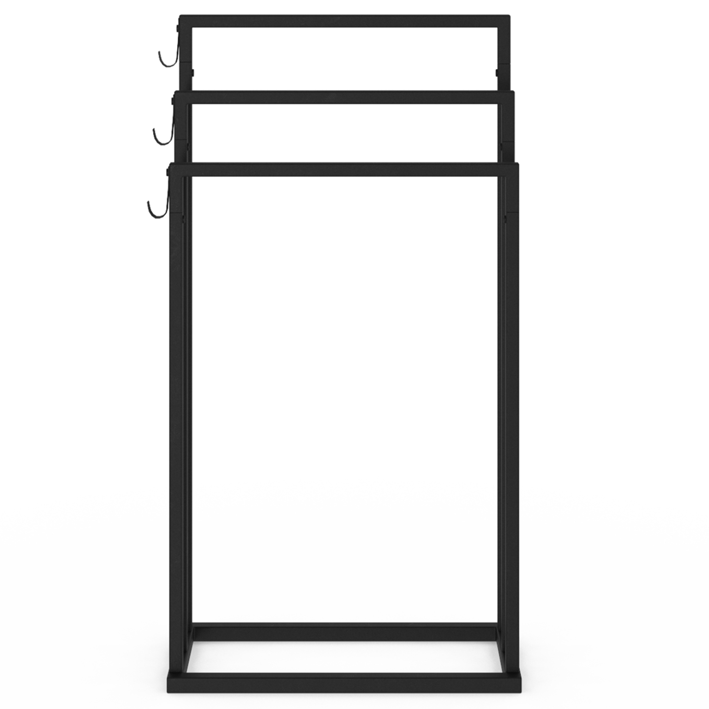 Porte-serviettes sur pied 3 niveaux DALLAS métal noir design industriel - 3