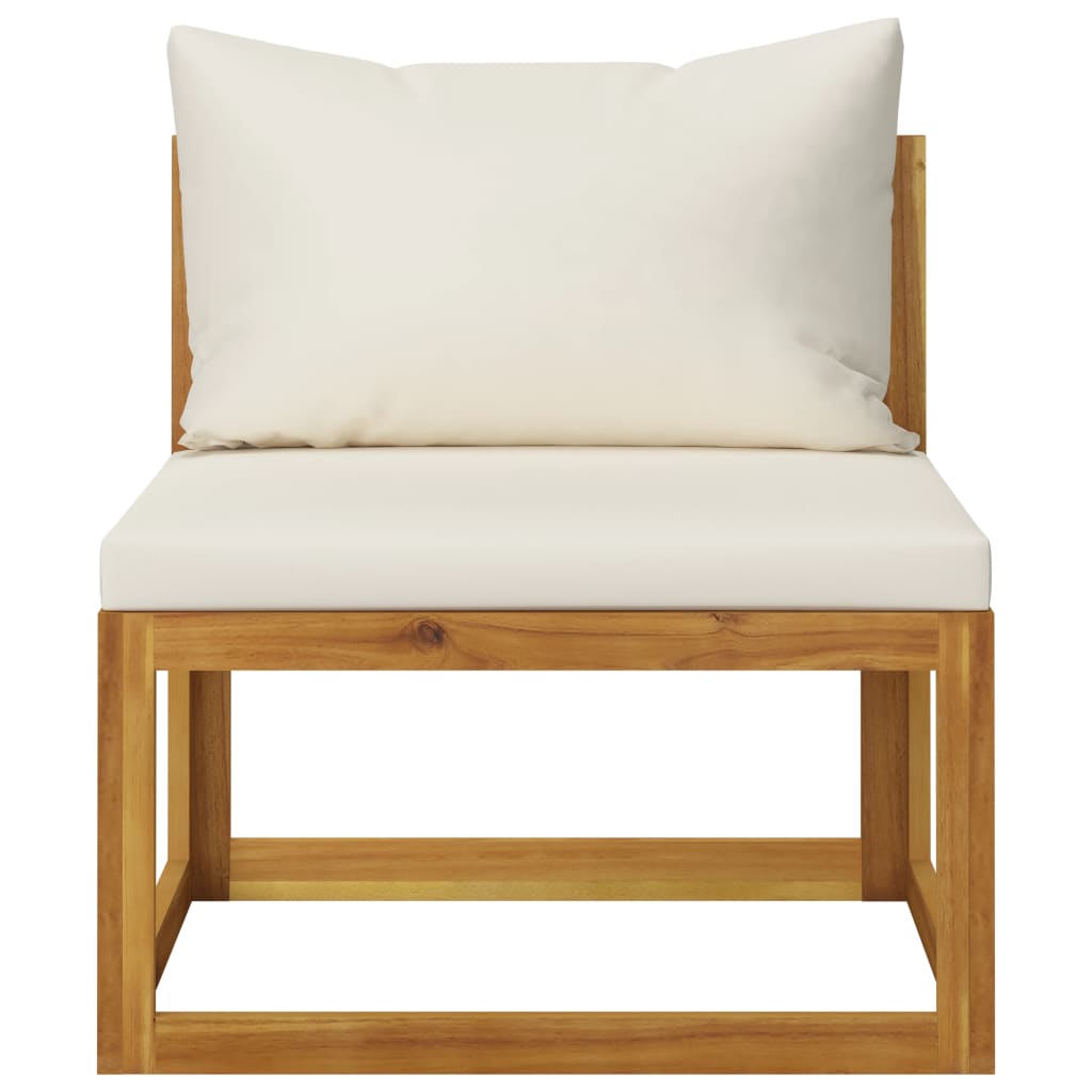 Salon bas de jardin en bois Beige 3 personnes - 9