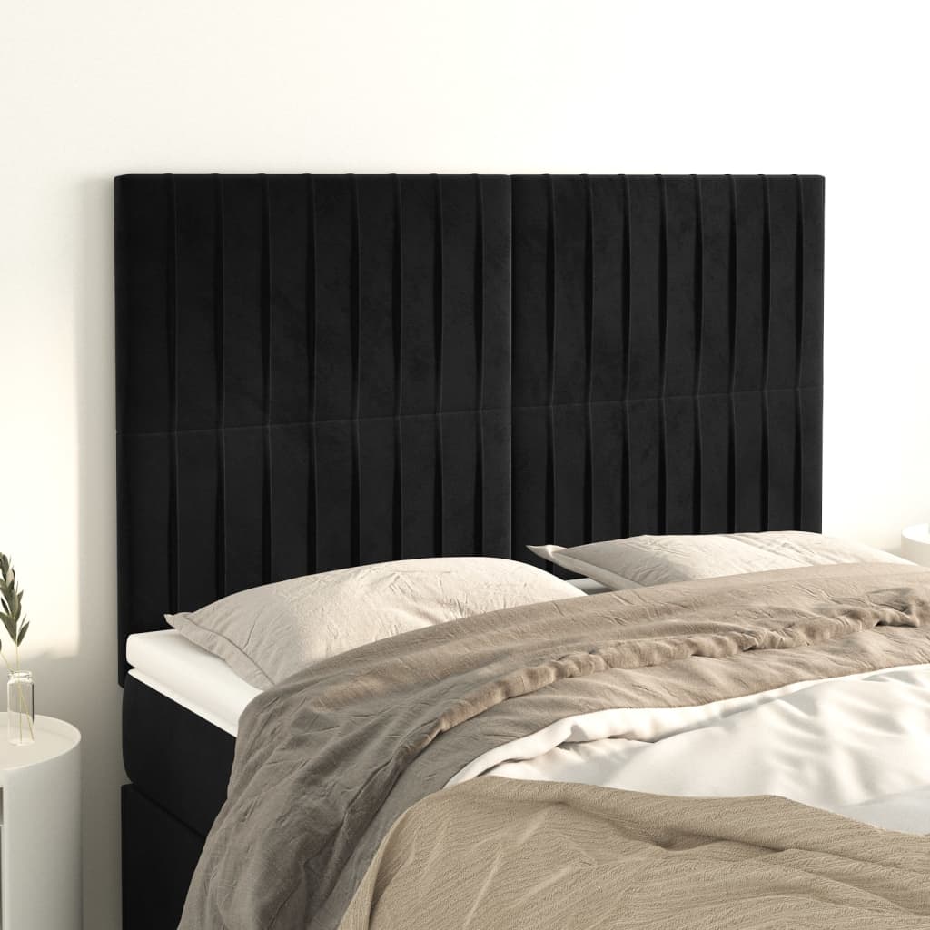 Maison Exclusive - Tête de lit Noir 144x5x118/128 cm Velours - 9