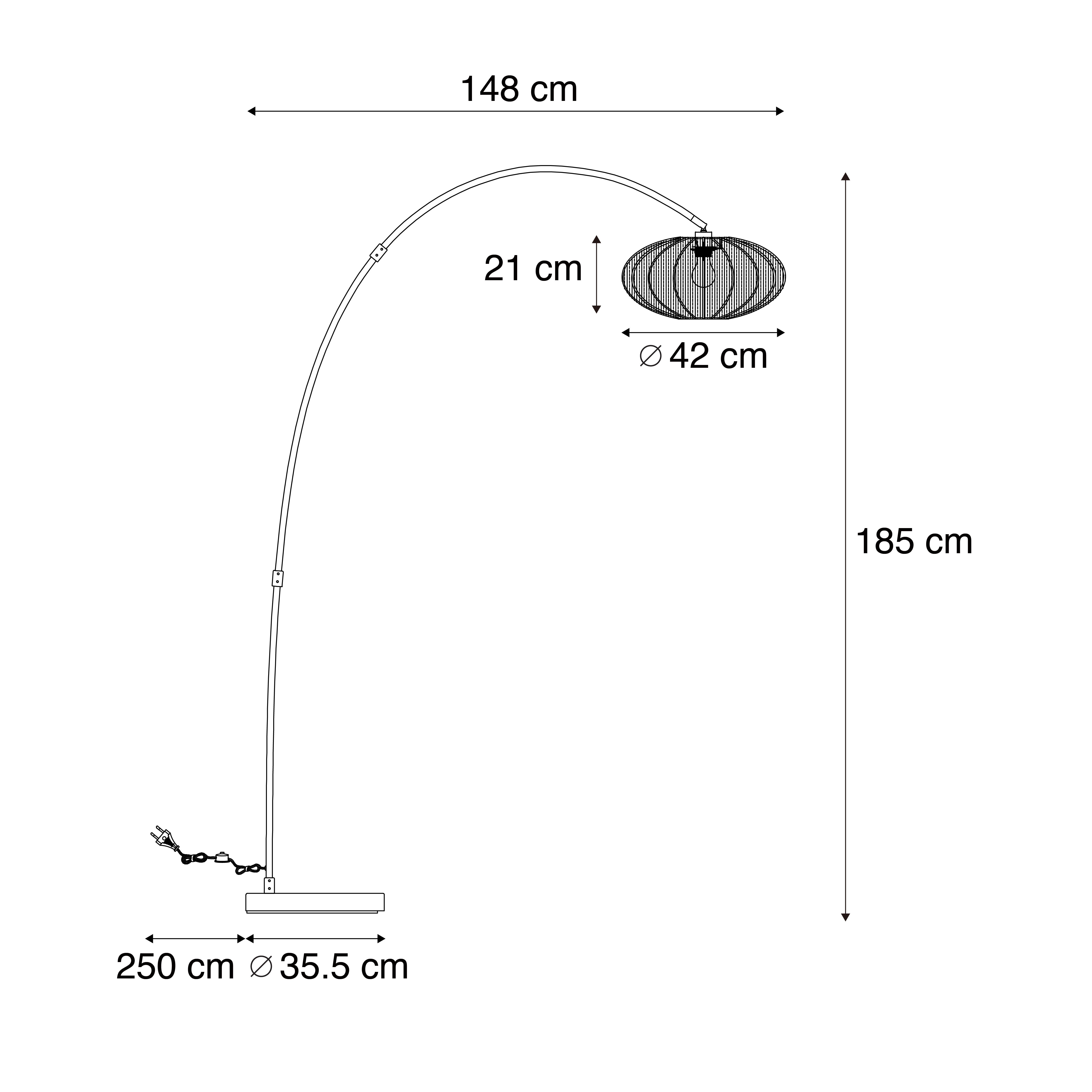 Lampadaire arc Japandi beige avec abat-jour - Bida - 3