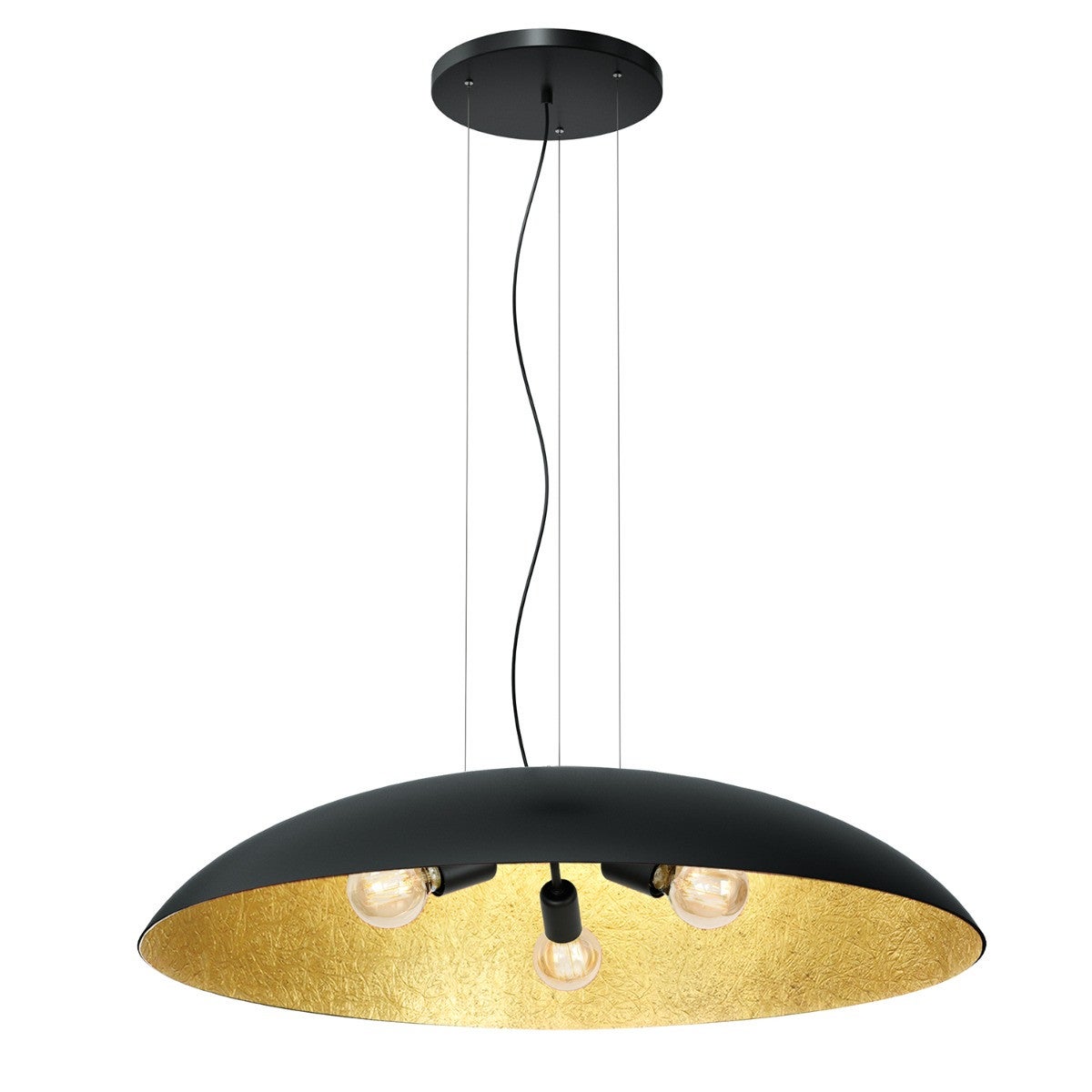 Lampa wisząca Compo czarny mat-złoty mat 3xE27x15W wym: 130 x 100 x 100 cm kompozyt Luminex