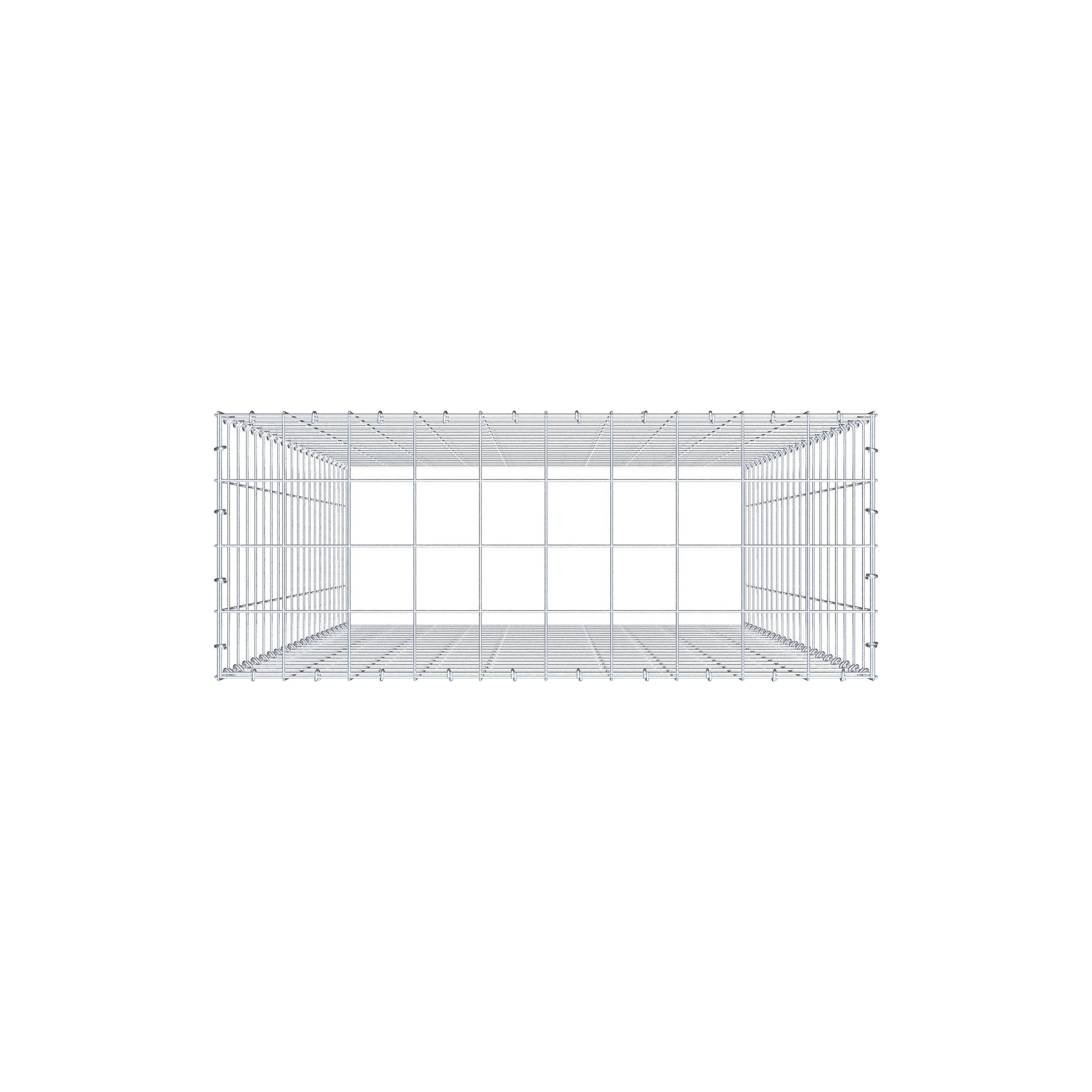 Gavión para apilar en acero galvanizado 200x100x40cm (LxAxP), malla 10 x 10cm, Anillo en C, sin rejilla inferior - 8