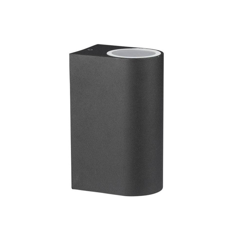 2*GU10 i GU5.3 (MR16) Zaokrąglony kinkiet LED w kolorze aluminium Czarny IP44