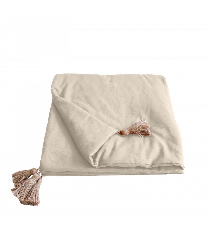 Edredon à Pompons matelassé 90 x 190 cm Ecru - 90x190cm - Ecru - 2