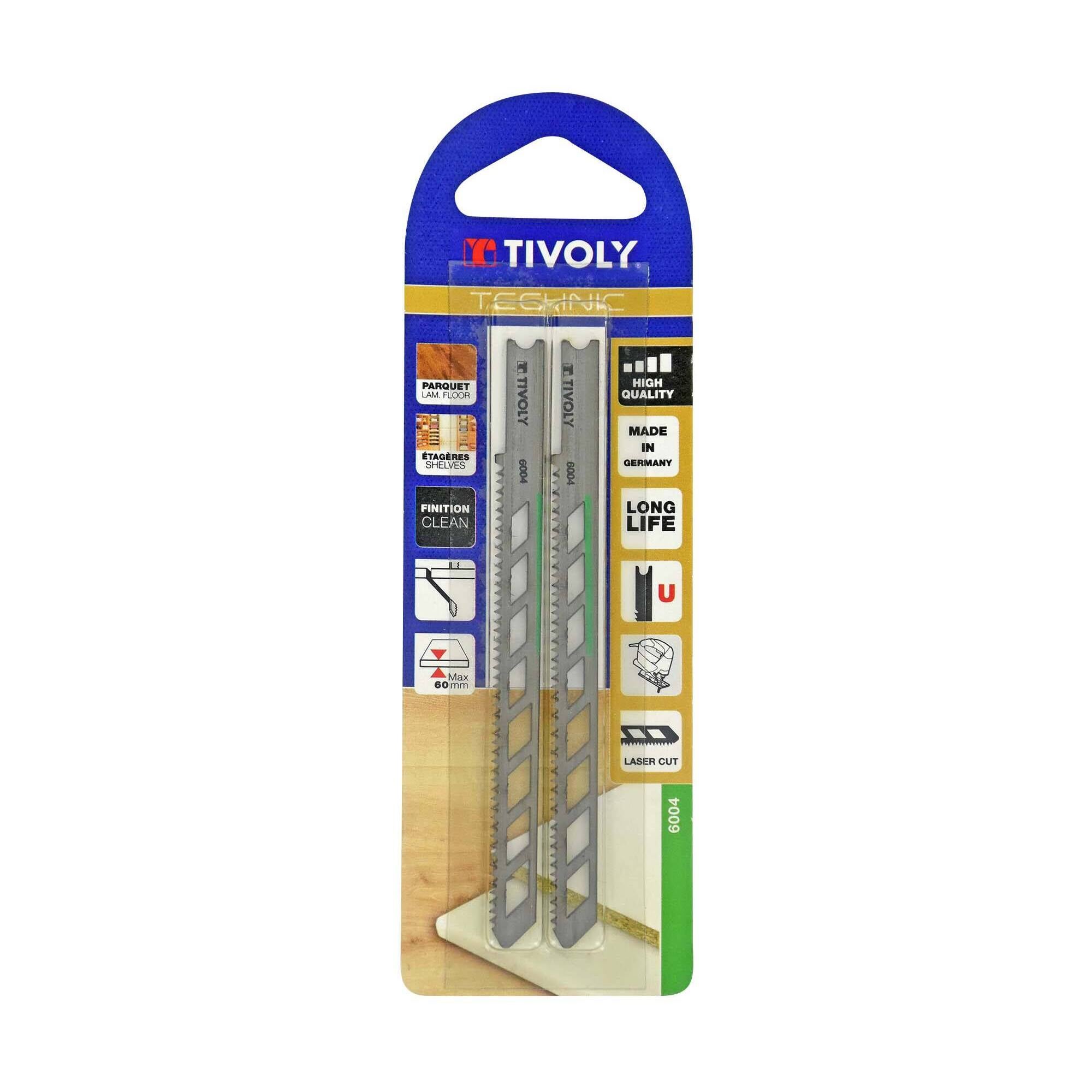 Tivoly • 2 Lames de Scie Sauteuse • Longue Durée de Vie • Coupe Précise • Coupe Fine • Attache Type U • Pour Tous Types de Bois - 2
