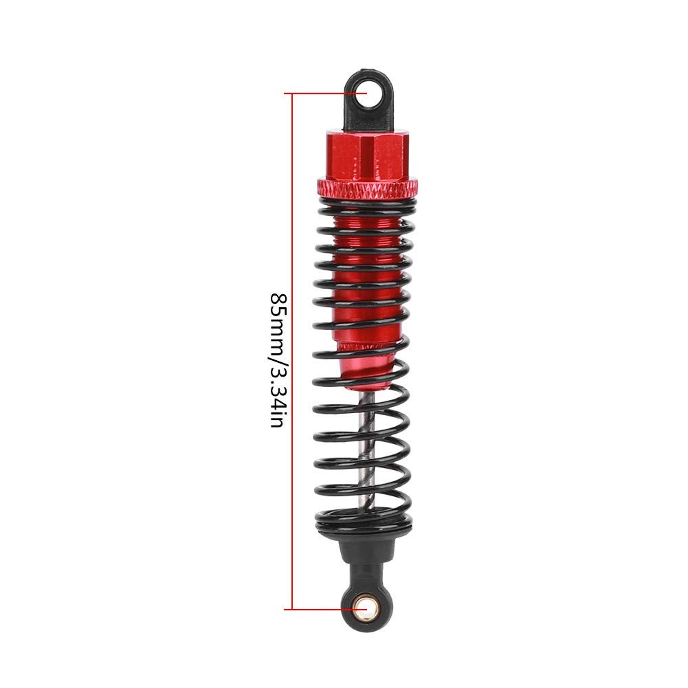 Ammortizzatore in metallo resistente all'usura e facile da installare per accessori per modelli di auto RC rosso (85 mm) - 4